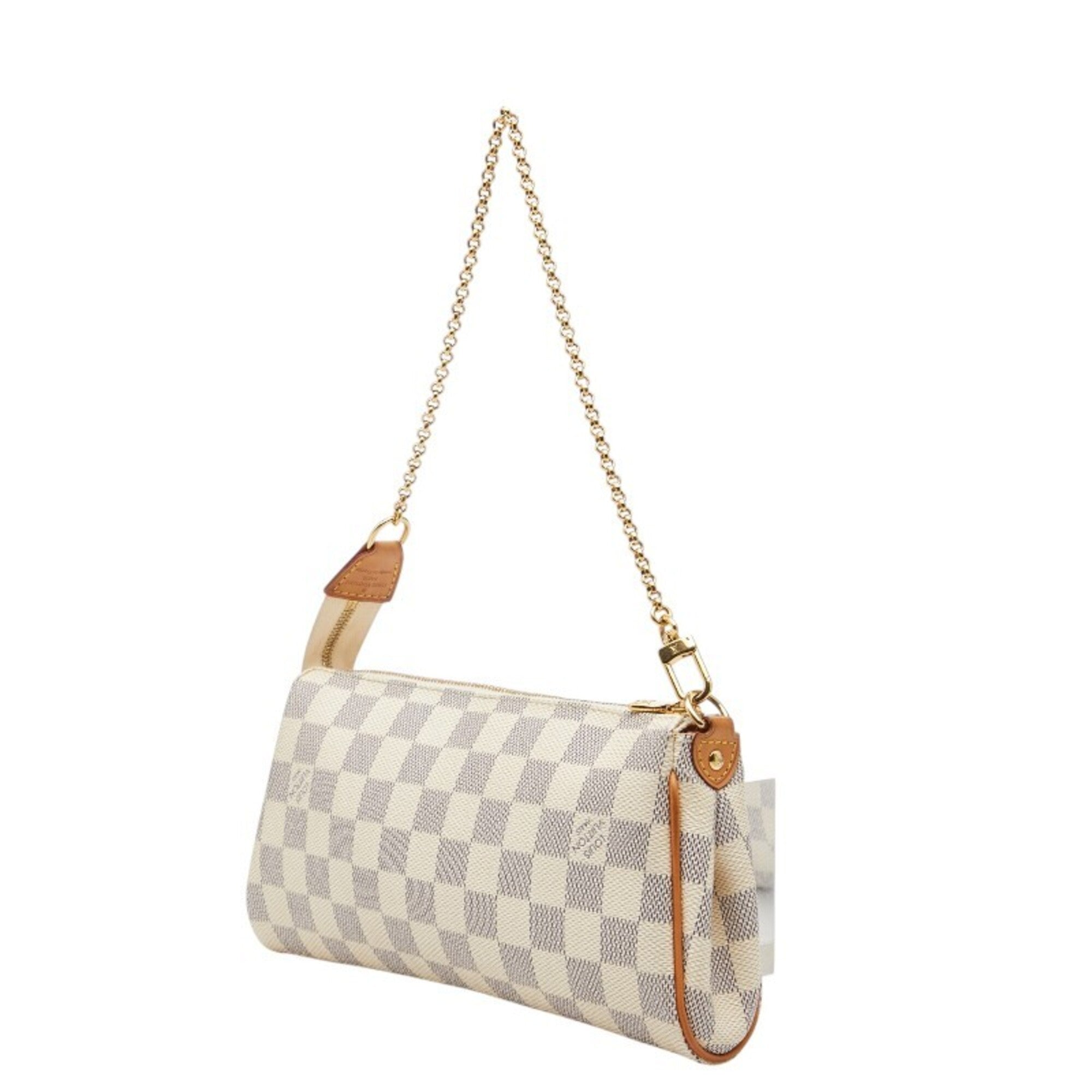 Louis Vuitton Damier Azur White Pvc Leather Handbag Shoulder Bag (Pre-Owned)