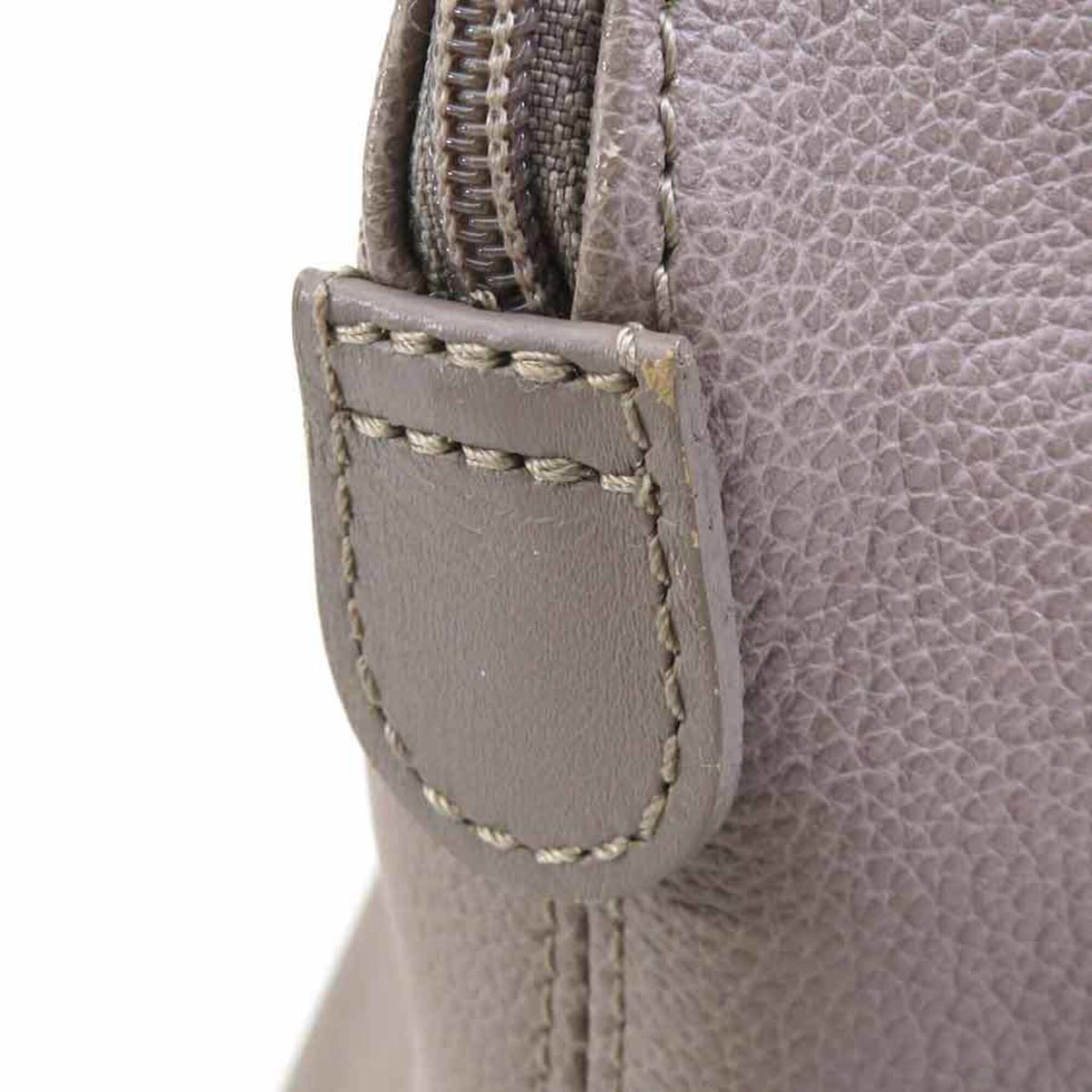 Longchamp Grayish Leather Handbag (Pre-Owned)