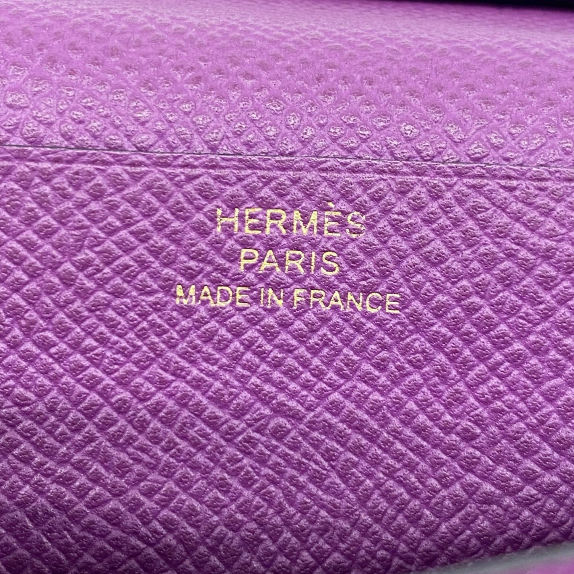 Hermes Anemone Raisin Leather Long Wallet (Bi-Fold) (Pre-Owned)