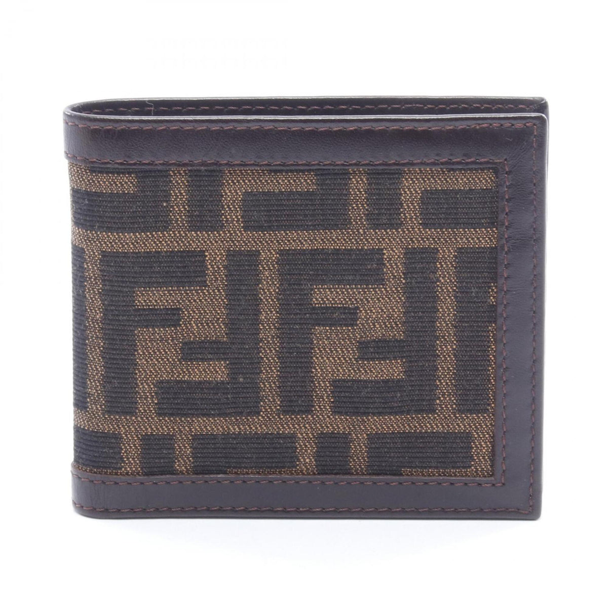 Fendi Brown Canvas Leather Wallet (Bi-Fold) (Pre-Owned)