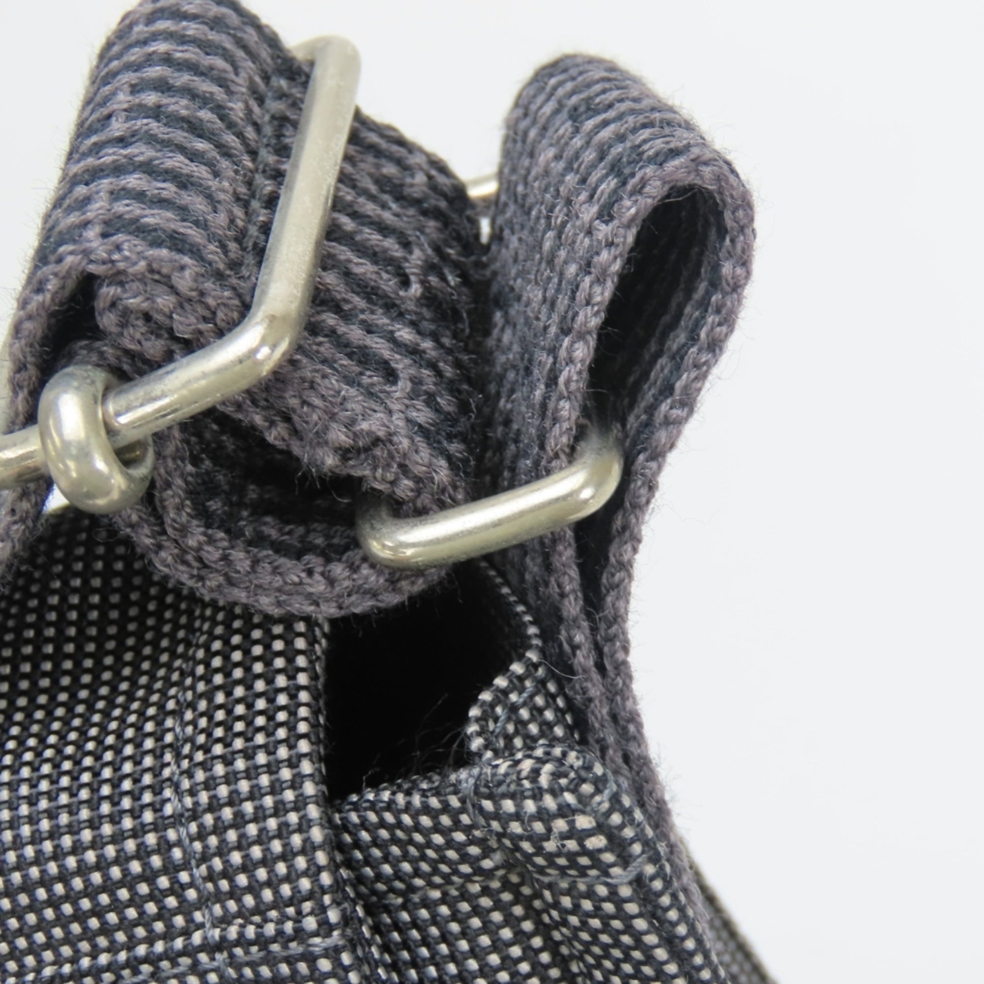 Hermes Her Line Gray Cotton Canvas Shoulder Bag (Pre-Owned)