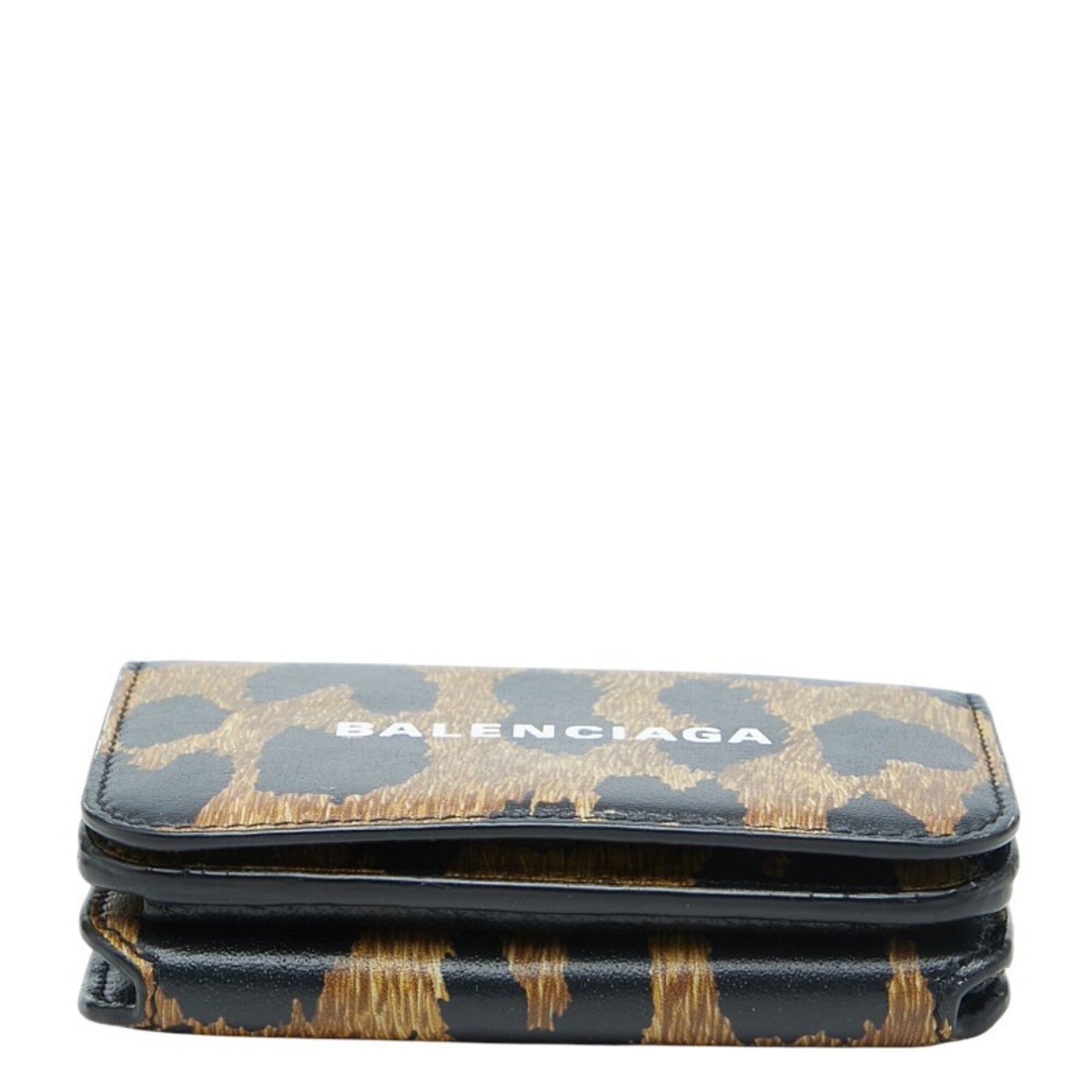 Balenciaga Black Brown Leather Wallet (Tri-Fold) (Pre-Owned)