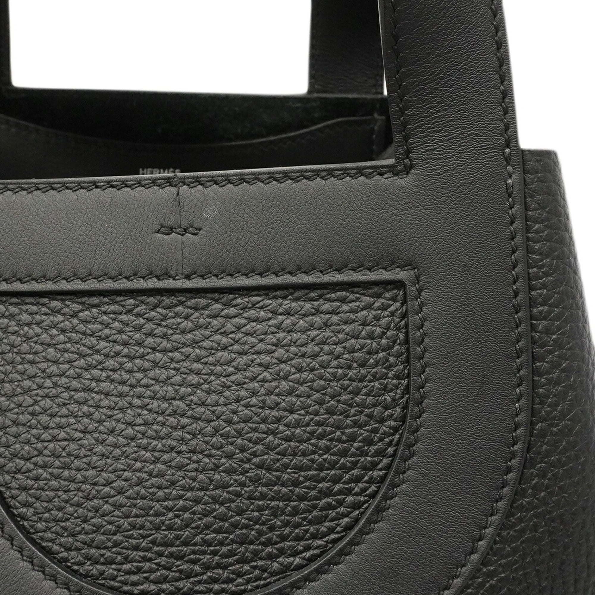 Hermes Black Taurillon Clemence Leather Handbag (Pre-Owned)