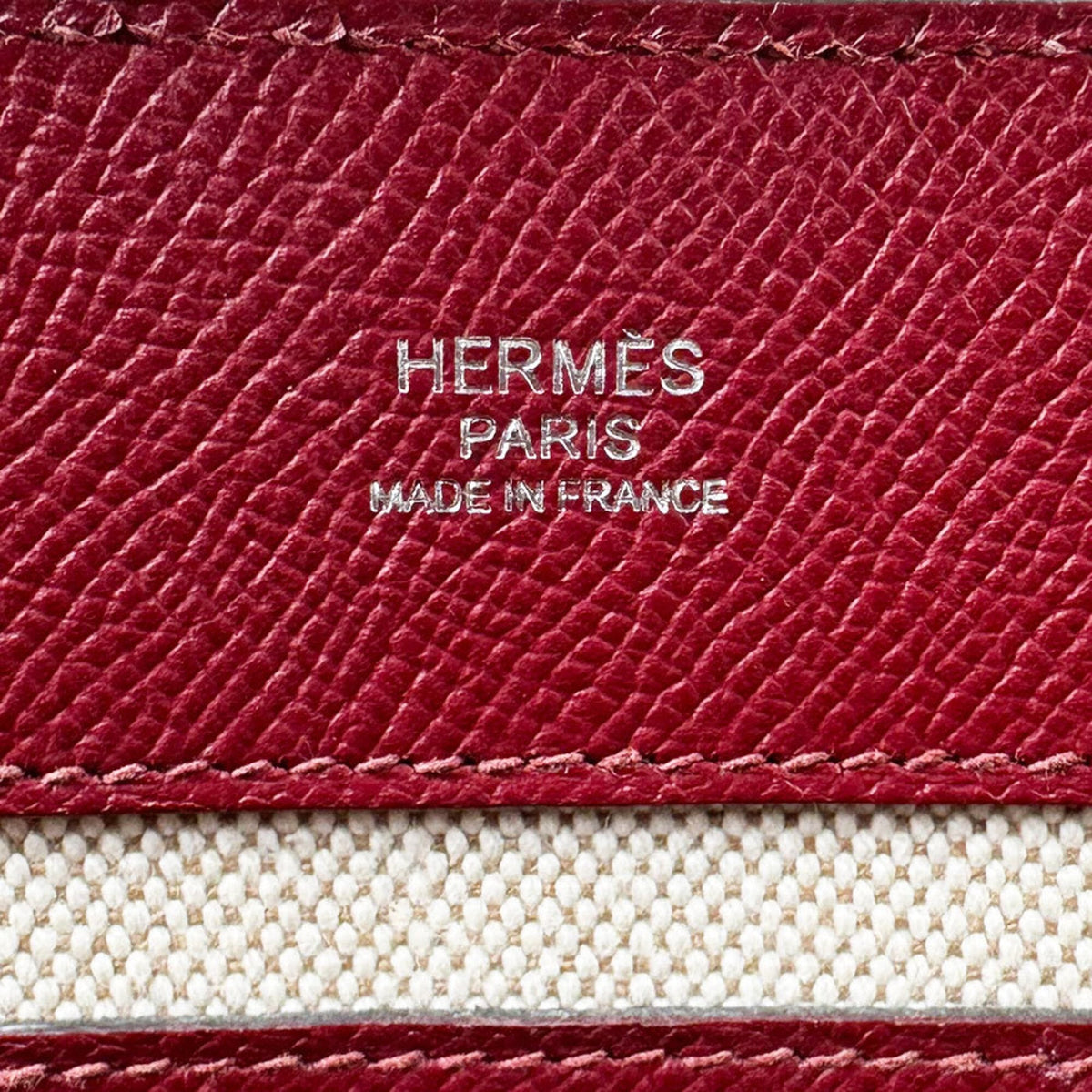 Hermes Blue Agate Rouge Grenat Evercalf Leather Epsom Leather Handbag (Pre-Owned)
