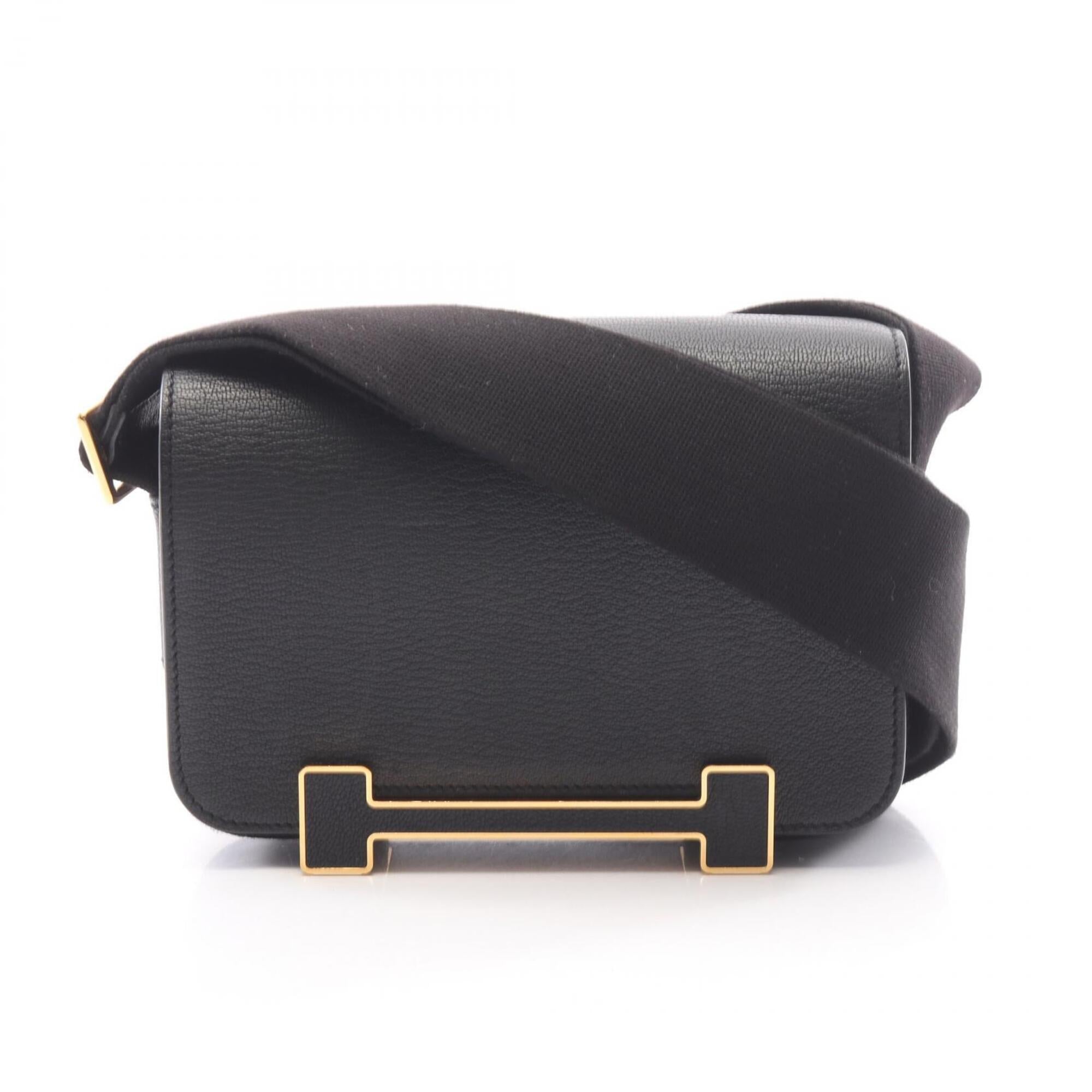 Hermes Black Chevre Leather Shoulder Bag (Pre-Owned)