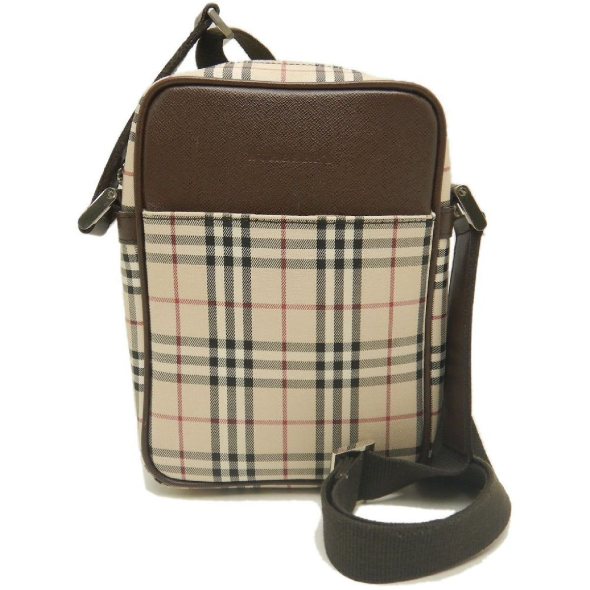 Burberry Brown Canvas Leather Shoulder Bag (Pre-Owned)