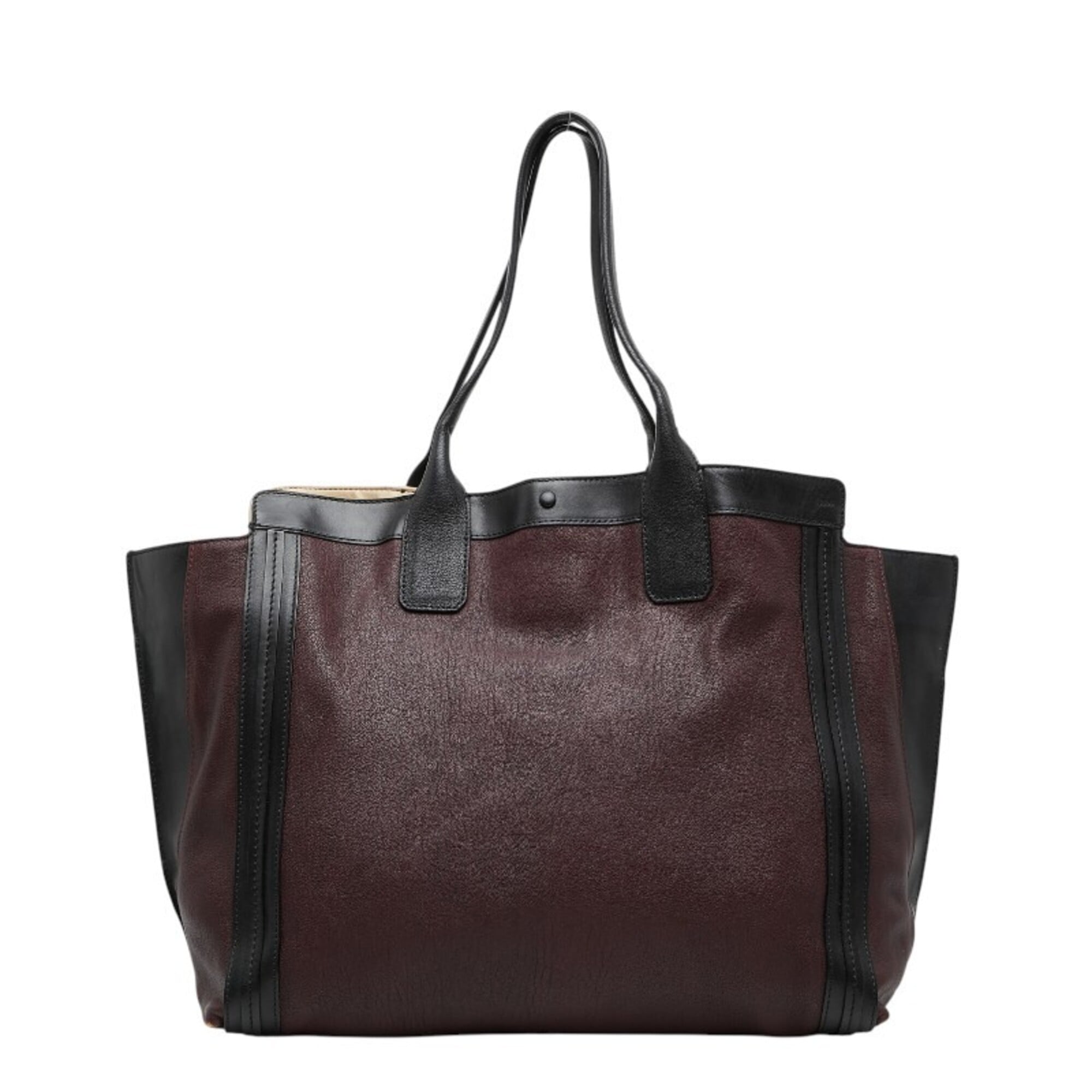 Chloé Alison Black Brown Leather Tote Bag (Pre-Owned)