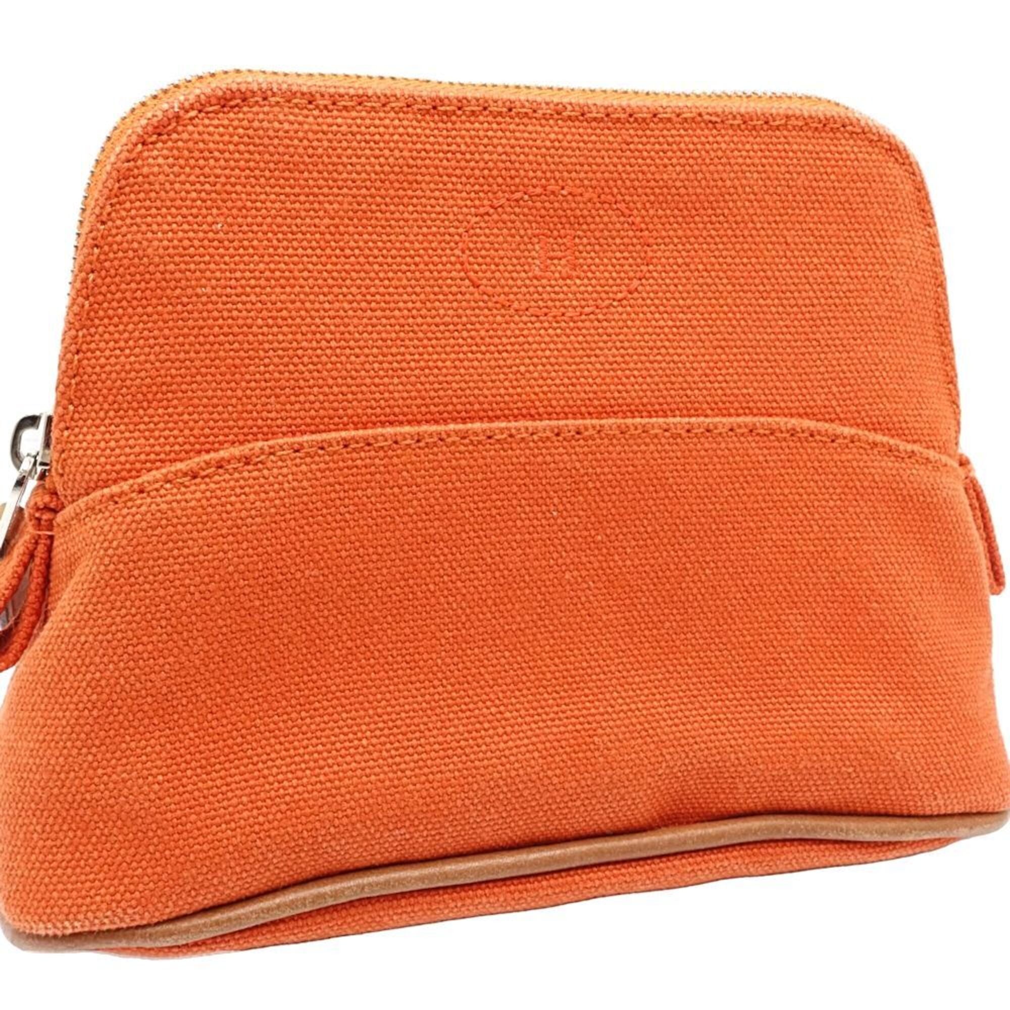 Hermes Orange Canvas Pouch (Pre-Owned)