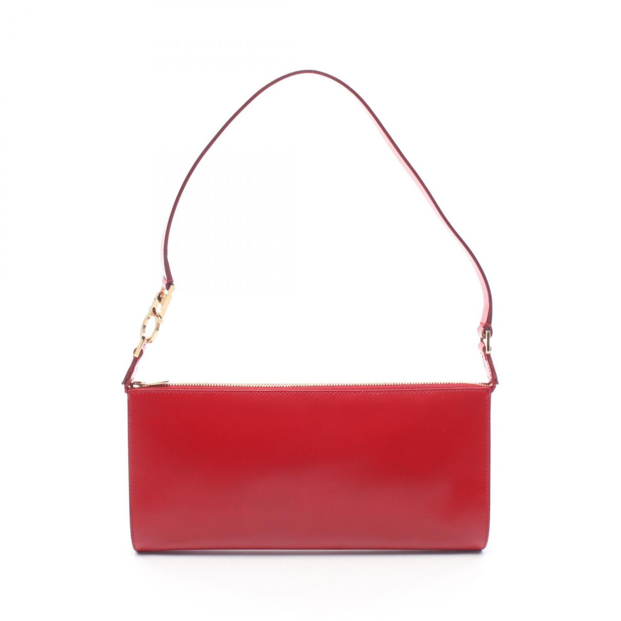 Salvatore Ferragamo Red Color Leather Shoulder Bag (Pre-Owned)