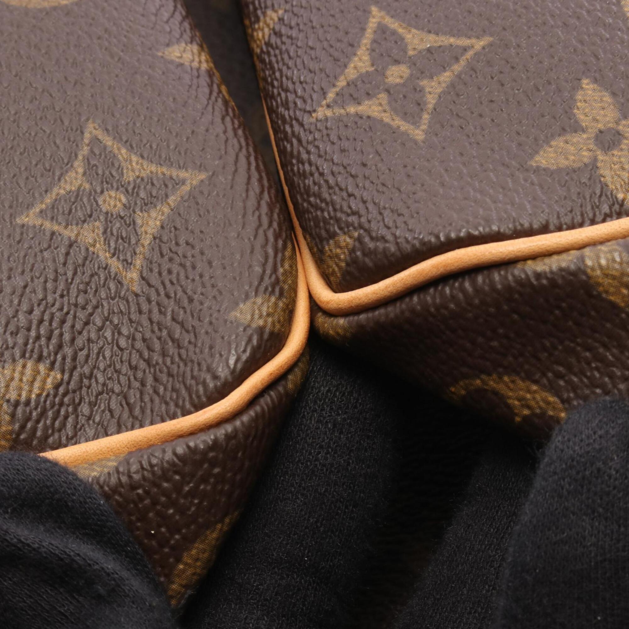 Louis Vuitton Brown Monogram Coated Canvas Leather Boston Bag Handbag (Pre-Owned)