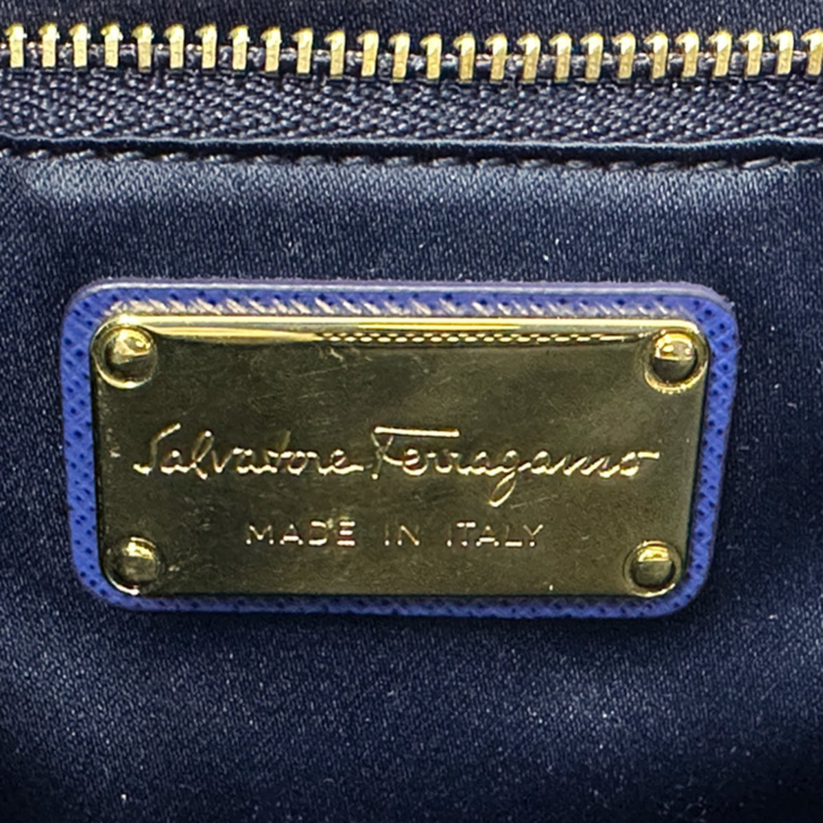 Salvatore Ferragamo Blue Leather Handbag Shoulder Bag (Pre-Owned)