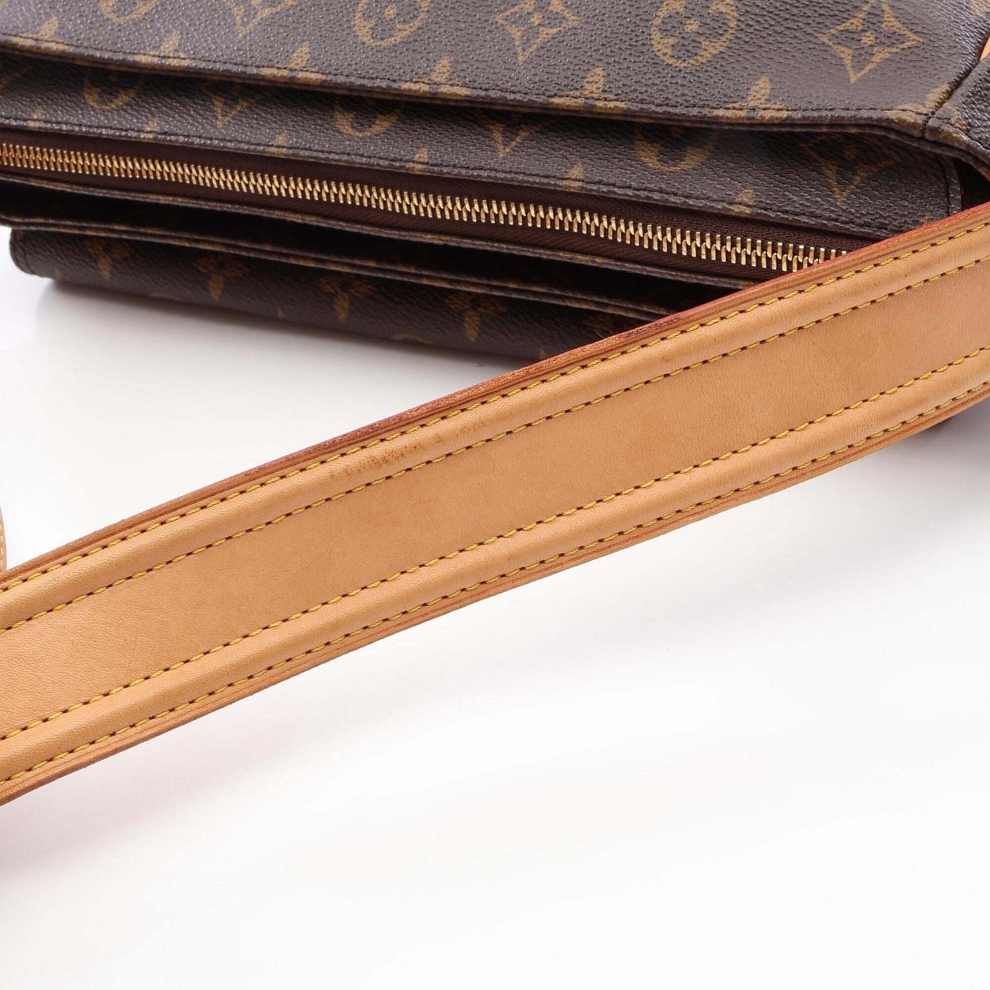 Louis Vuitton Brown Pvc Coated Canvas Leather Handbag Shoulder Bag (Pre-Owned)