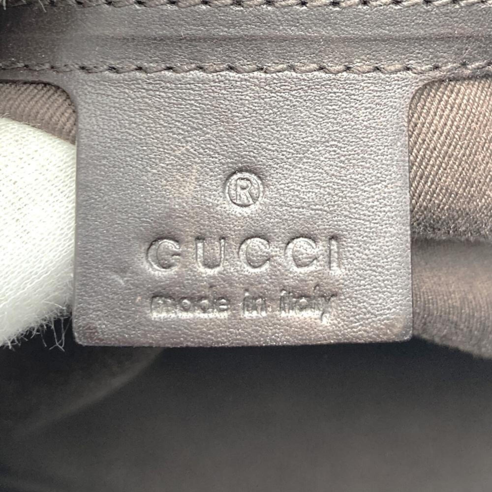Gucci Gg Canvas Brown Gg Canvas Leather Tote Bag (Pre-Owned)