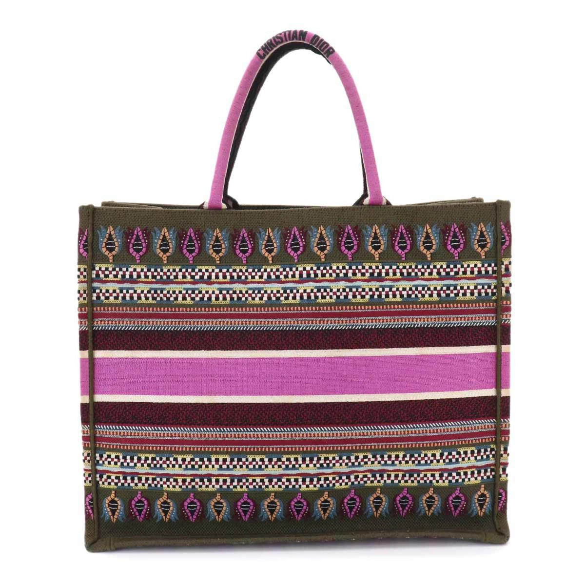 Christian Dior Khaki Multi-Color Canvas Handbag Tote Bag (Pre-Owned)
