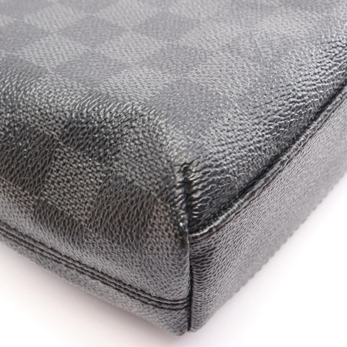 Louis Vuitton Black Coated Canvas Leather Handbag Shoulder Bag (Pre-Owned)