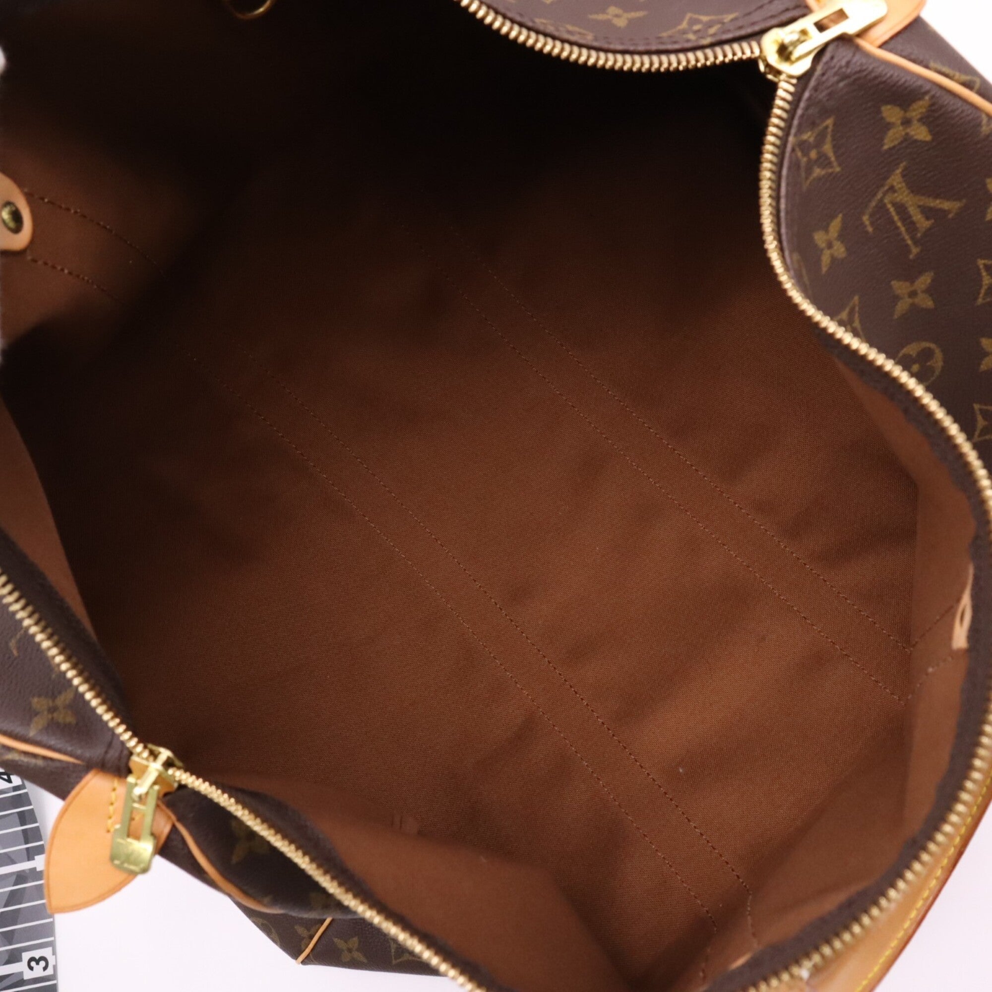 Louis Vuitton Monogram Beige Brown Coated Canvas Leather Boston Bag (Pre-Owned)