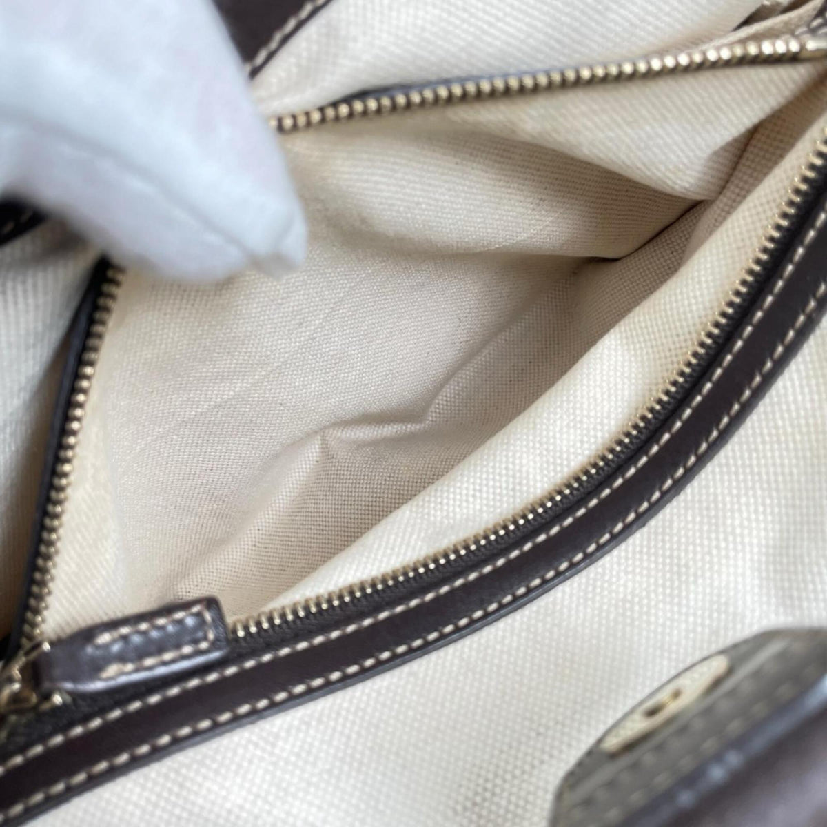Gucci Gg Canvas Beige Gg Canvas Handbag Tote Bag (Pre-Owned)