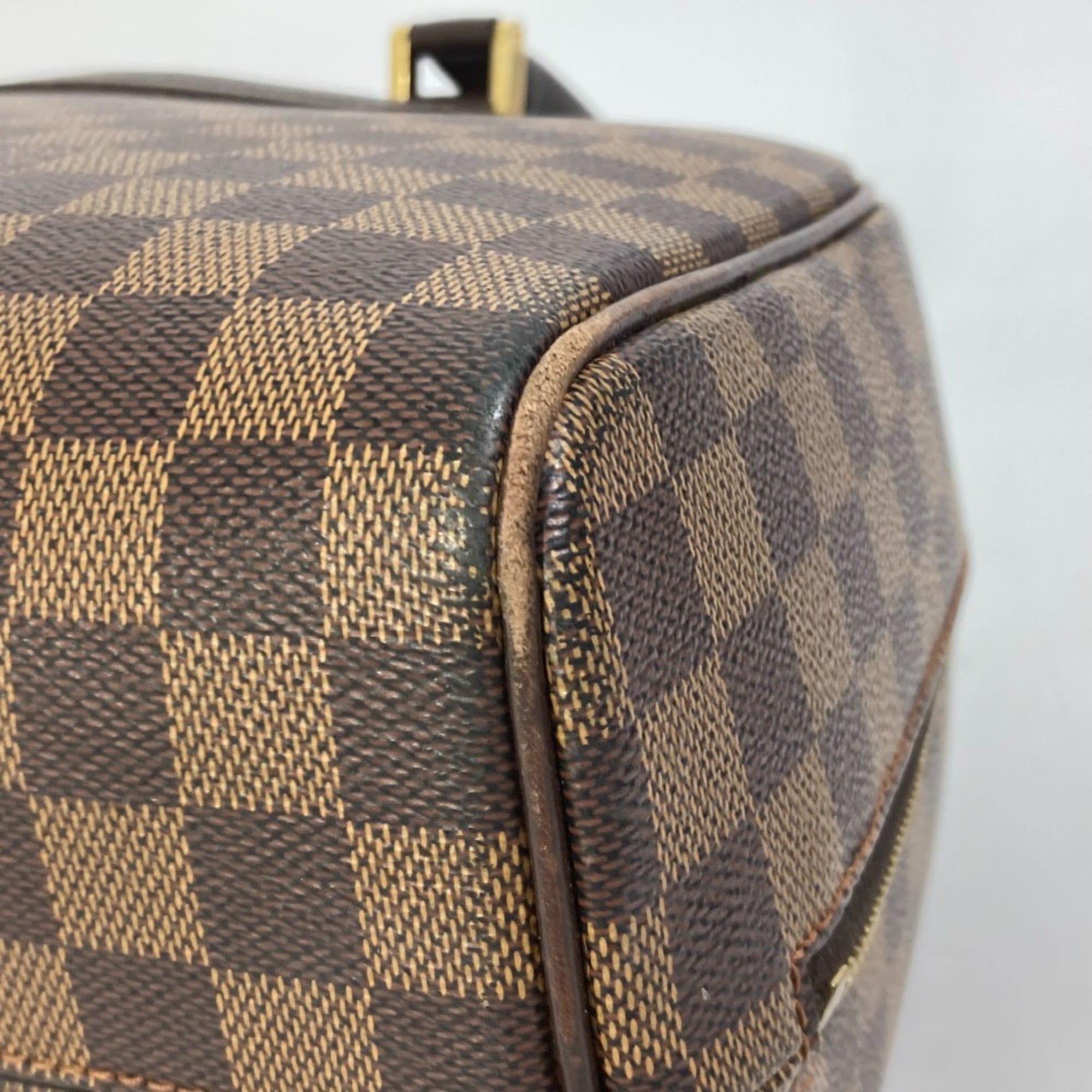 Louis Vuitton Damier Brown Ebene Damier Canvas Boston Bag Handbag Shoulder Bag (Pre-Owned)