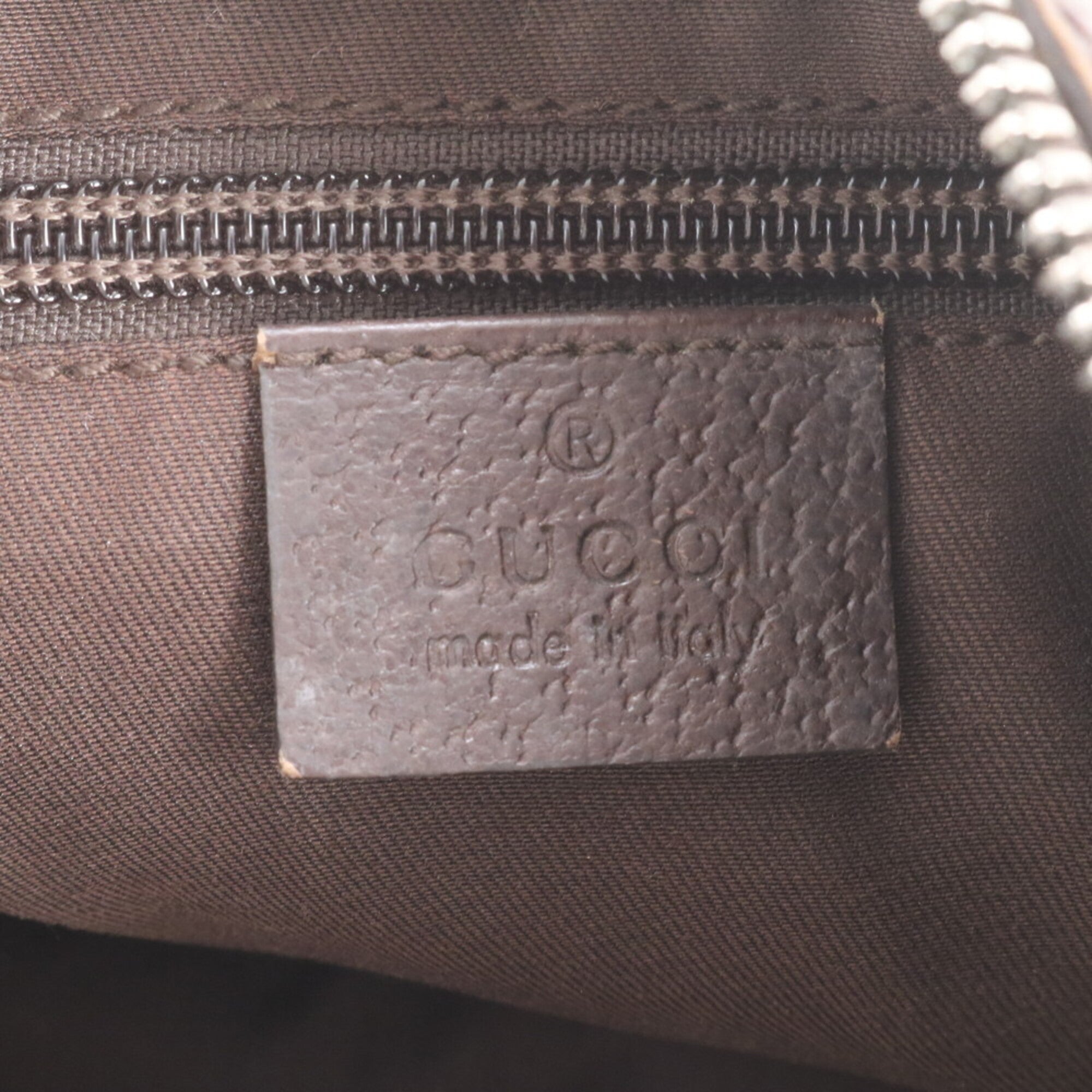 Gucci Beige Brown Canvas Leather Handbag Shoulder Bag Tote Bag (Pre-Owned)