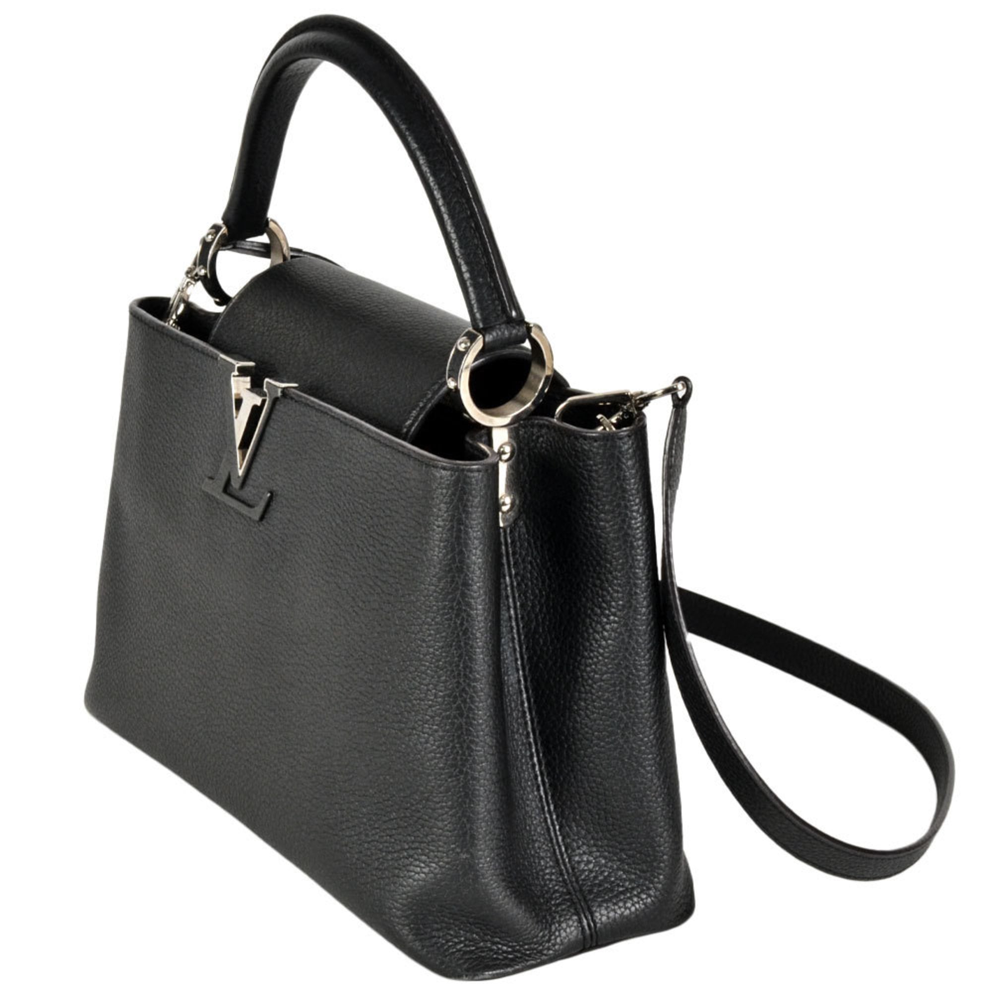 Louis Vuitton Black Noir Leather Handbag (Pre-Owned)