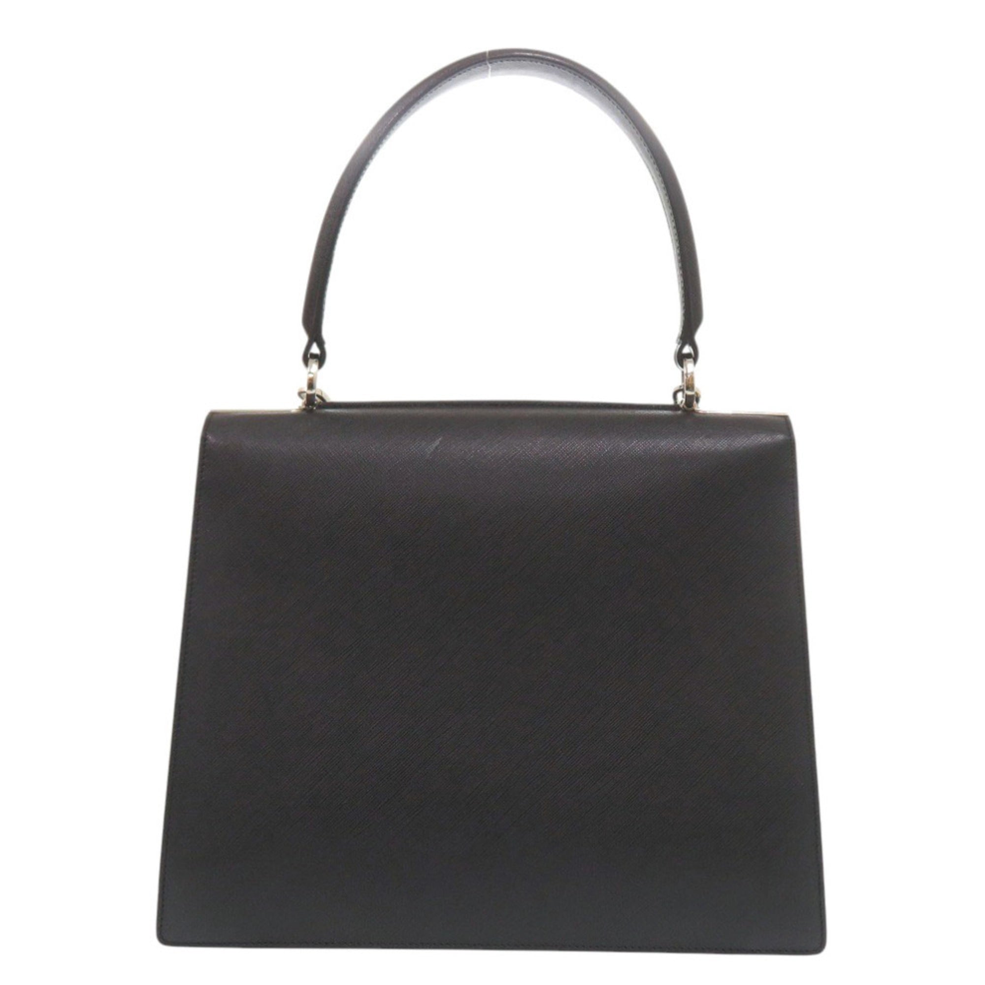 Salvatore Ferragamo Black Leather Handbag Shoulder Bag (Pre-Owned)
