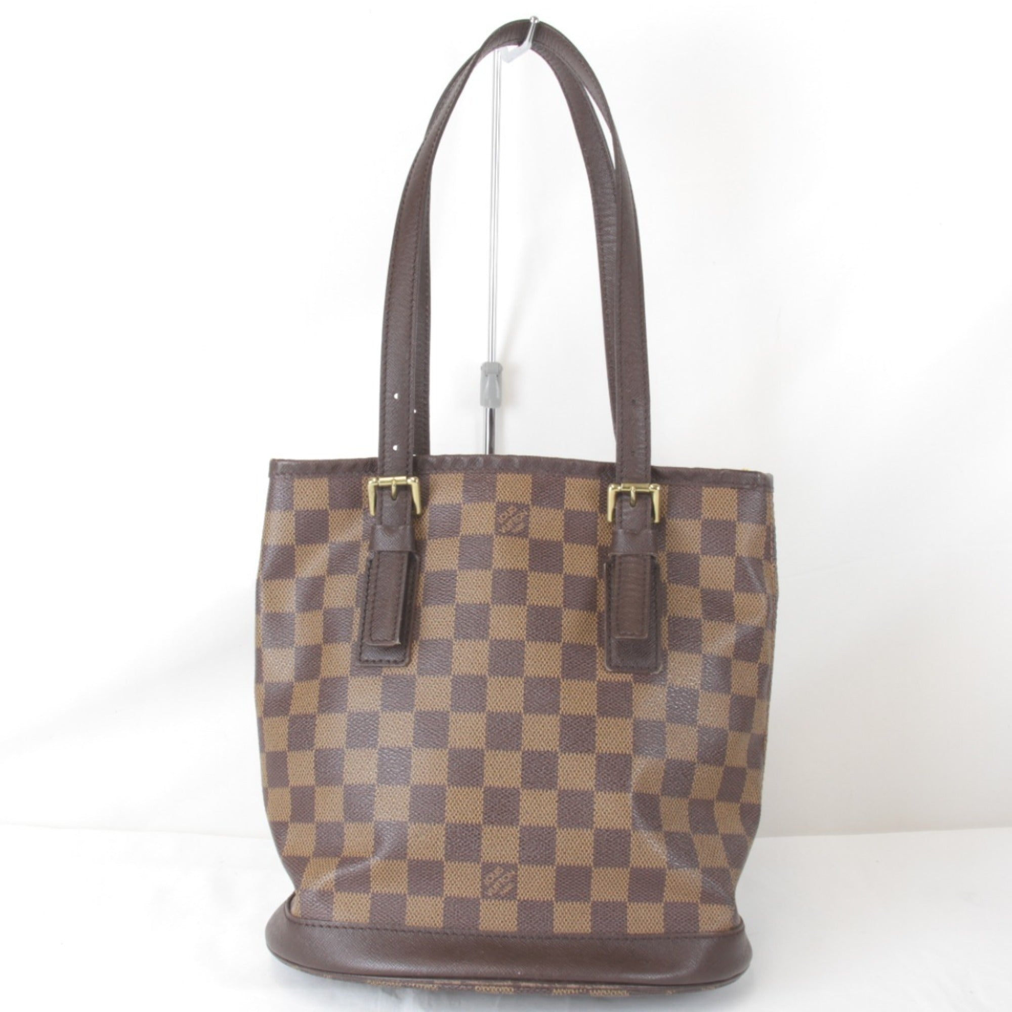 Louis Vuitton Black Damier Canvas Red Color White Damier Canvas Shoulder Bag (Pre-Owned)