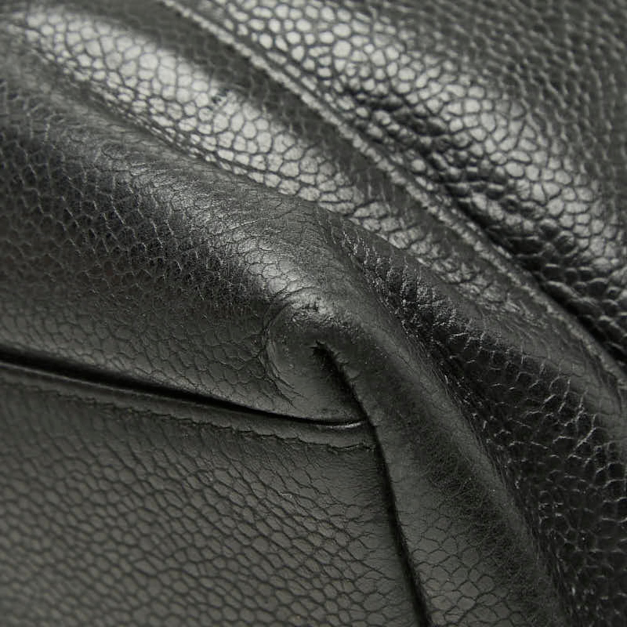 Chanel Black Grained Calfskin Shoulder Bag Tote Bag (Pre-Owned)