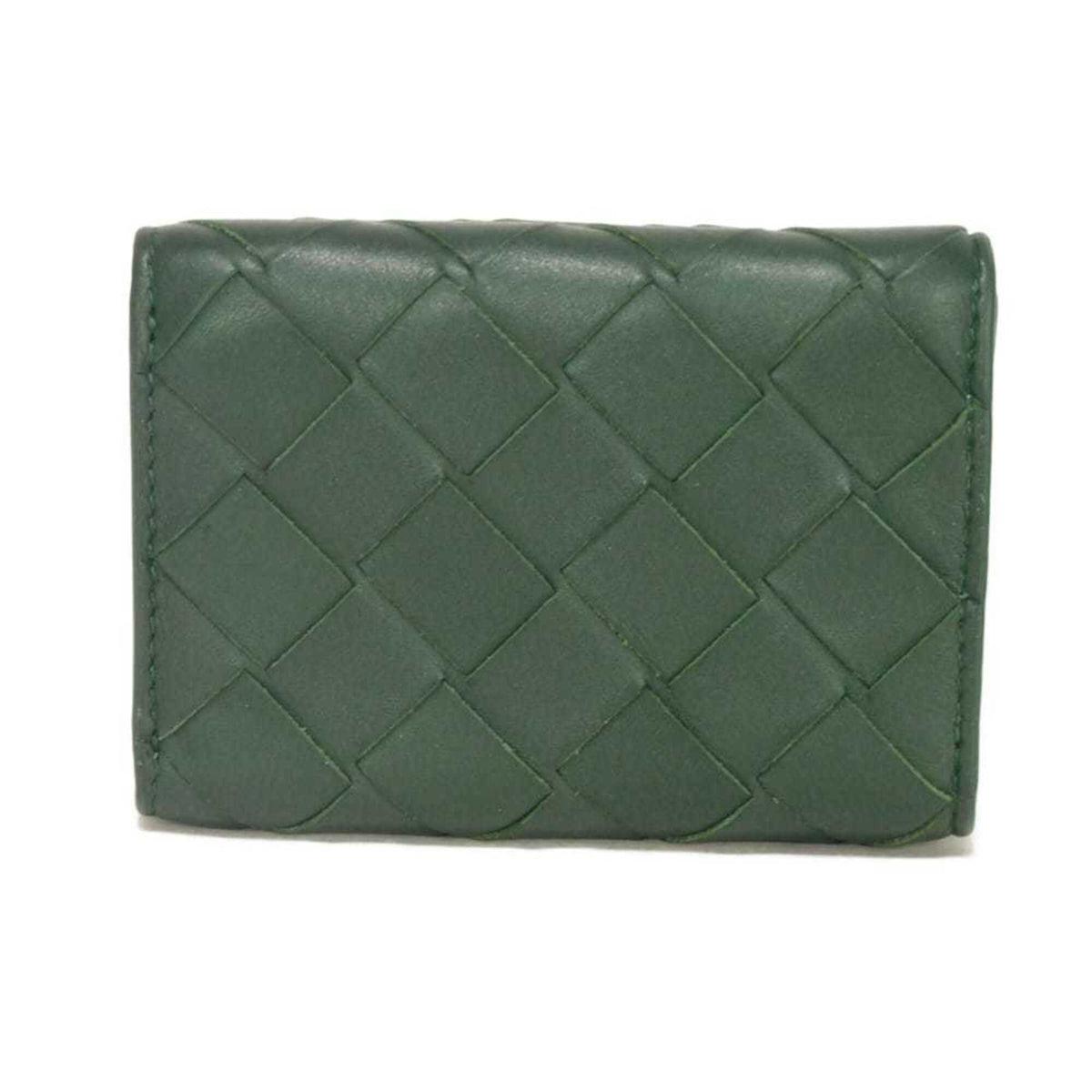 Bottega Veneta Green Intrecciato Wallet (Tri-Fold) (Pre-Owned)