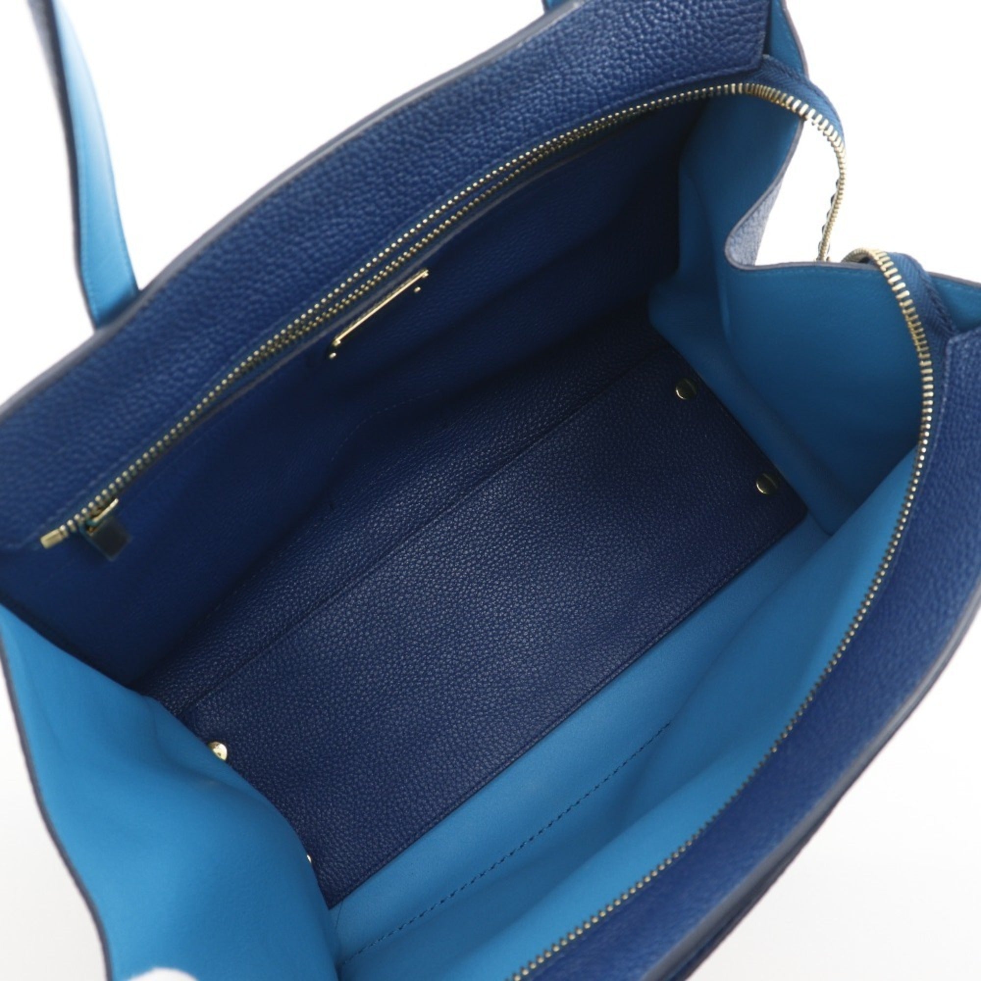 Salvatore Ferragamo Blue Leather Tote Bag (Pre-Owned)