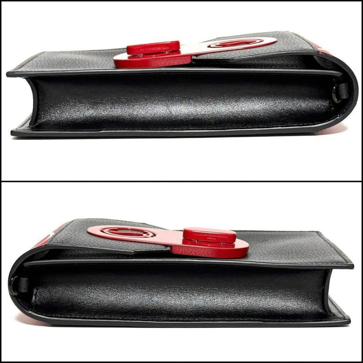 Christian Louboutin Black Leather Metal Pouch Shoulder Bag (Pre-Owned)