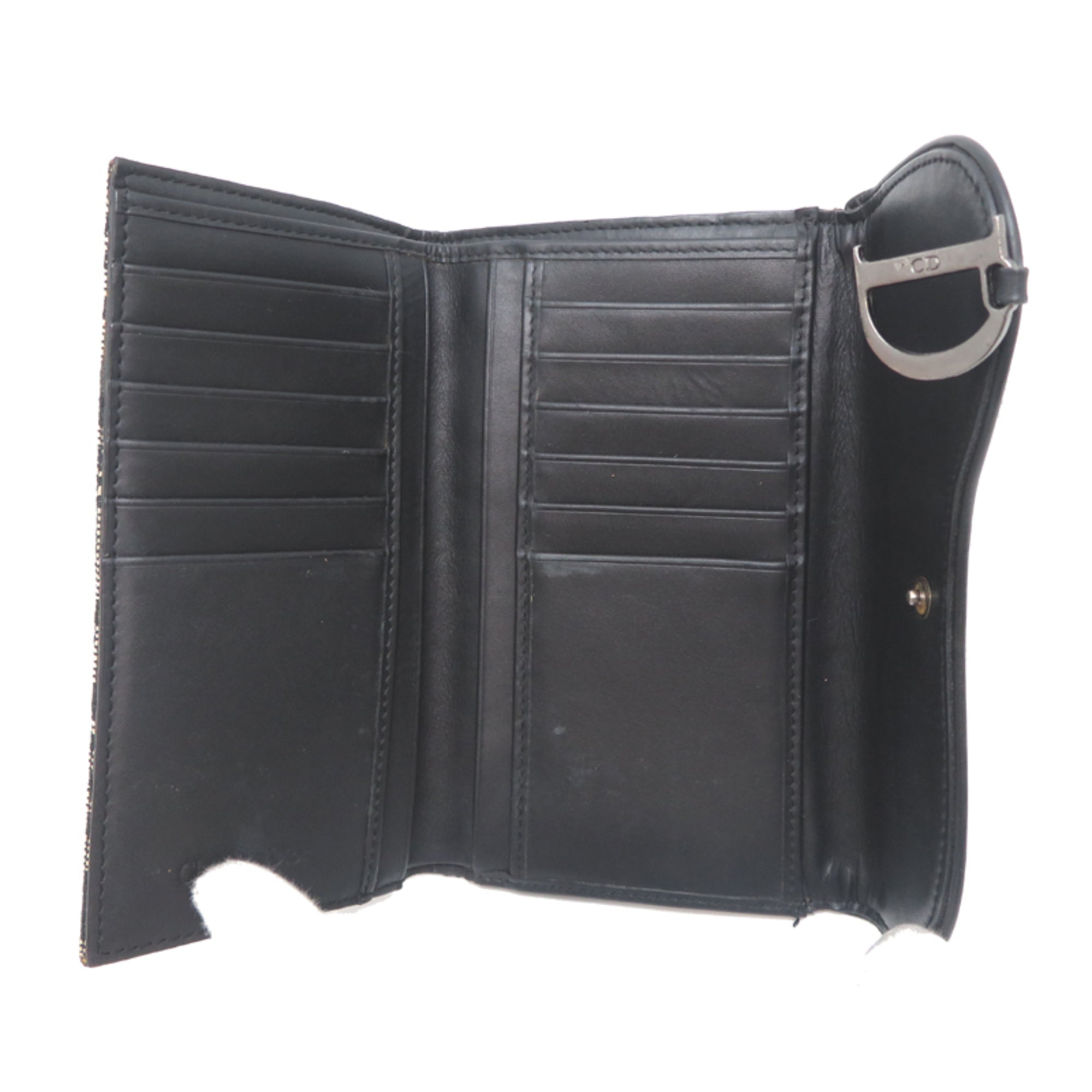 Christian Dior Blue Jacquard Wallet (Tri-Fold) (Pre-Owned)