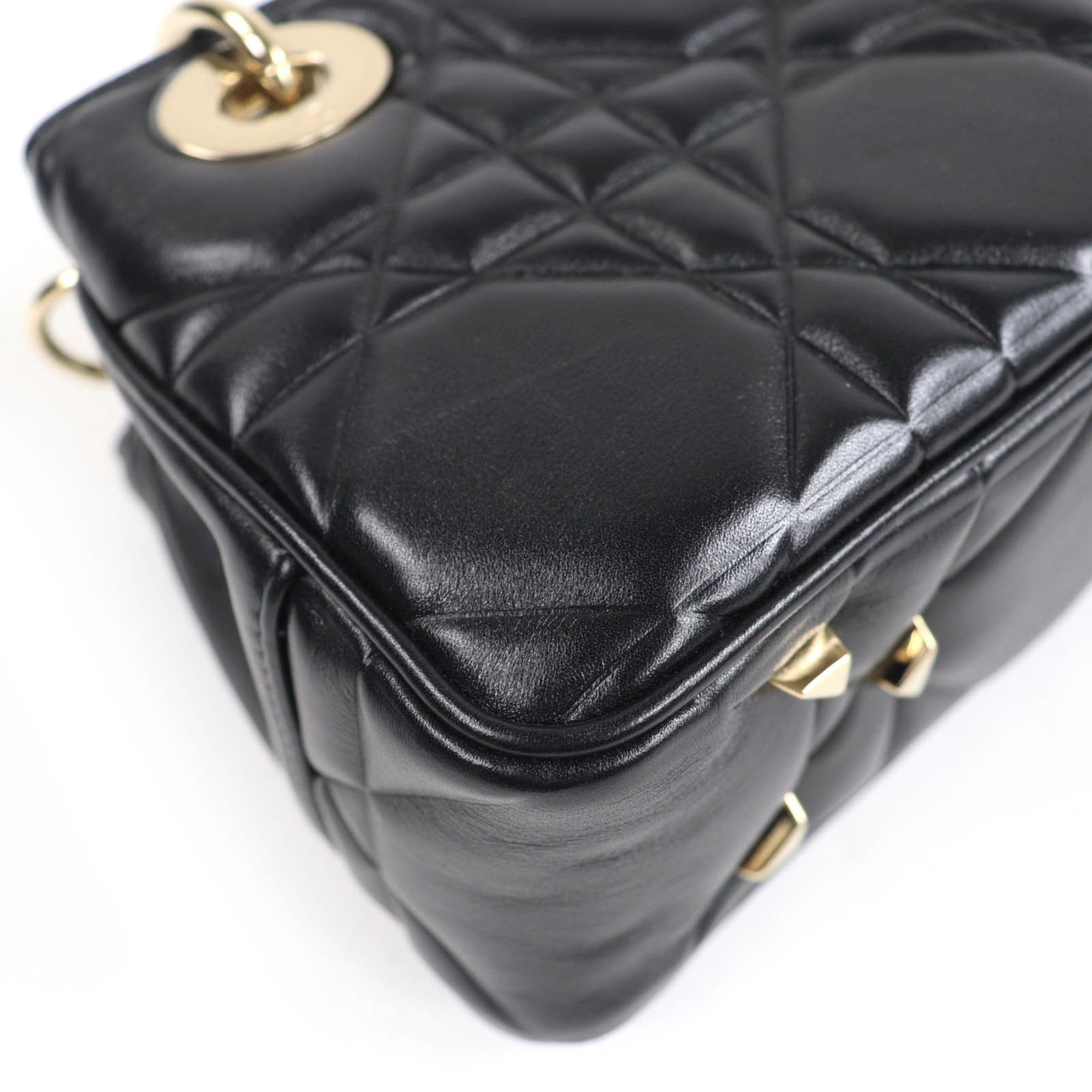 Christian Dior Black Leather Handbag Shoulder Bag (Pre-Owned)