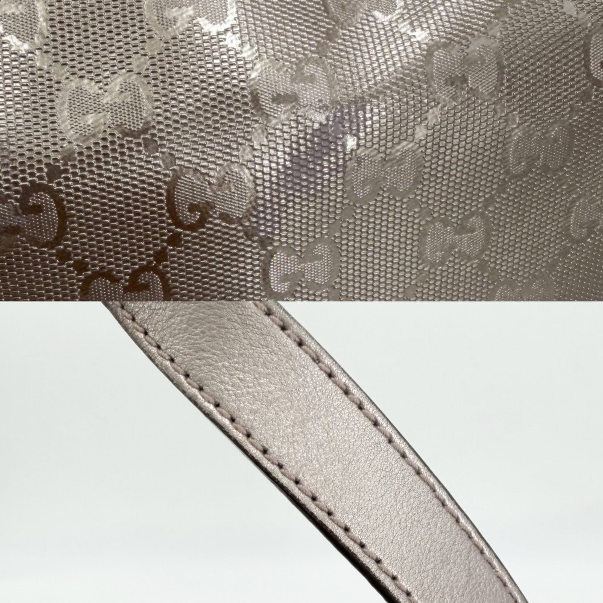 Gucci Metallic Gray Pvc Leather Handbag Tote Bag (Pre-Owned)