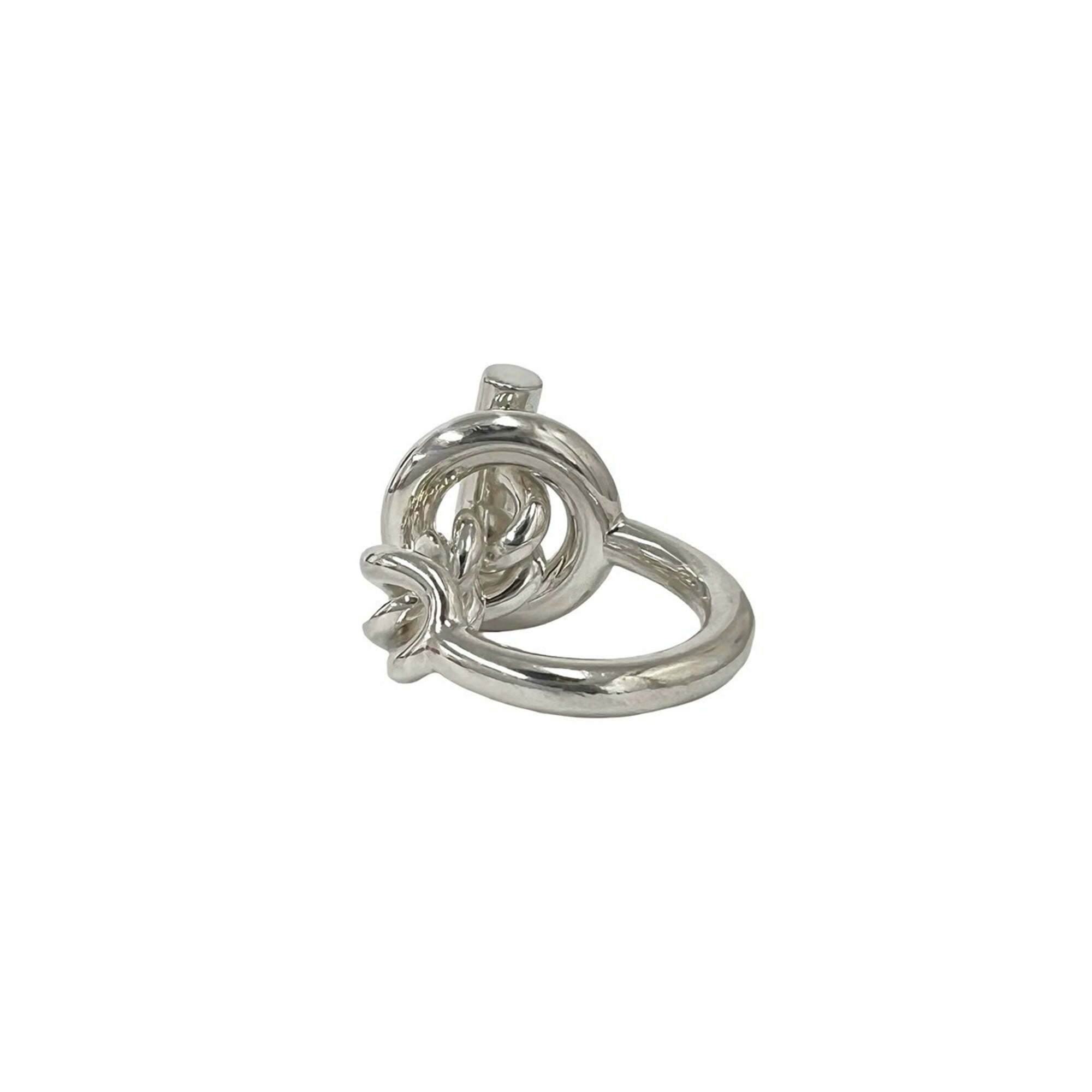 Hermes Silver Silver 925 Band Ring (Pre-Owned)