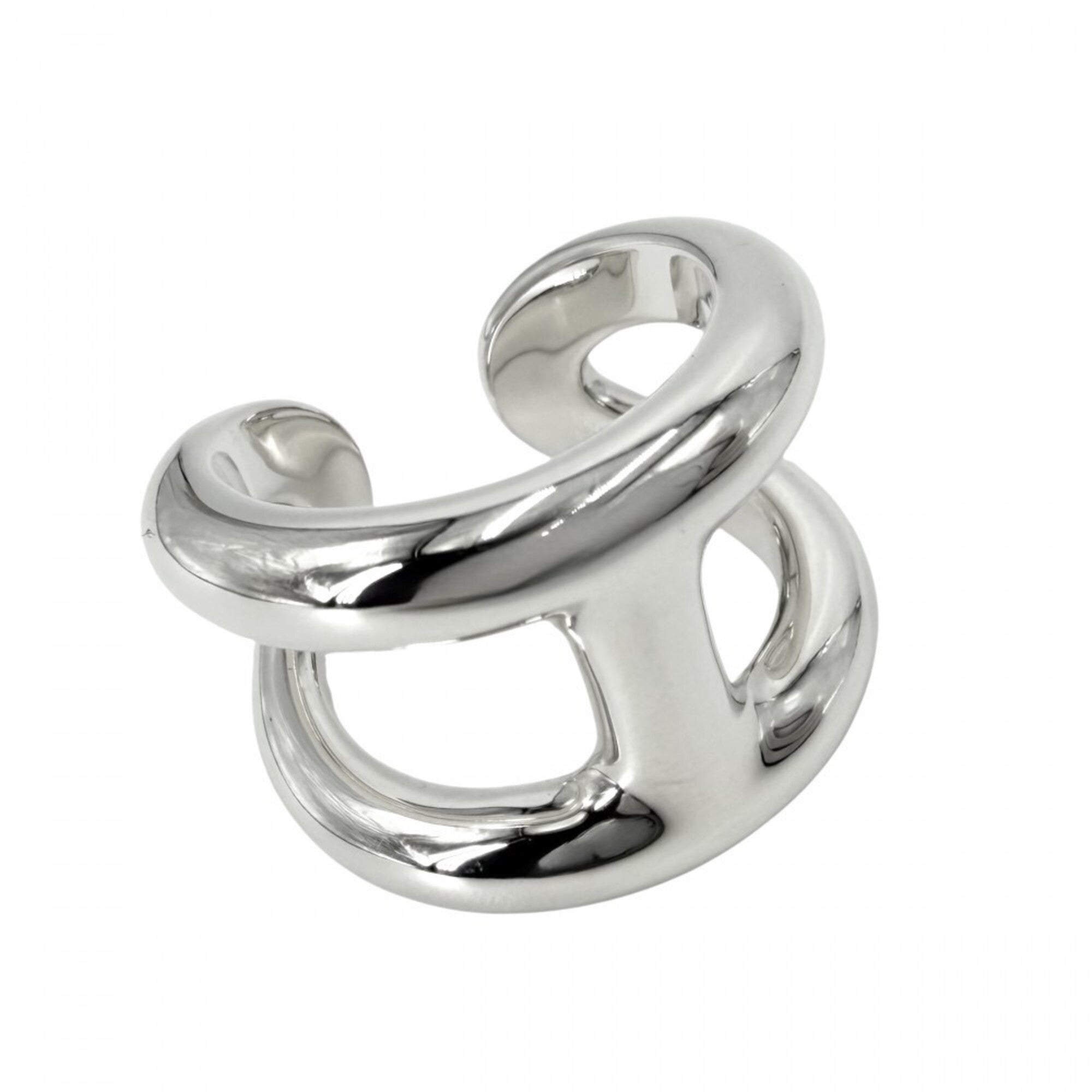 Hermes Silver Silver 925 Band Ring (Pre-Owned)