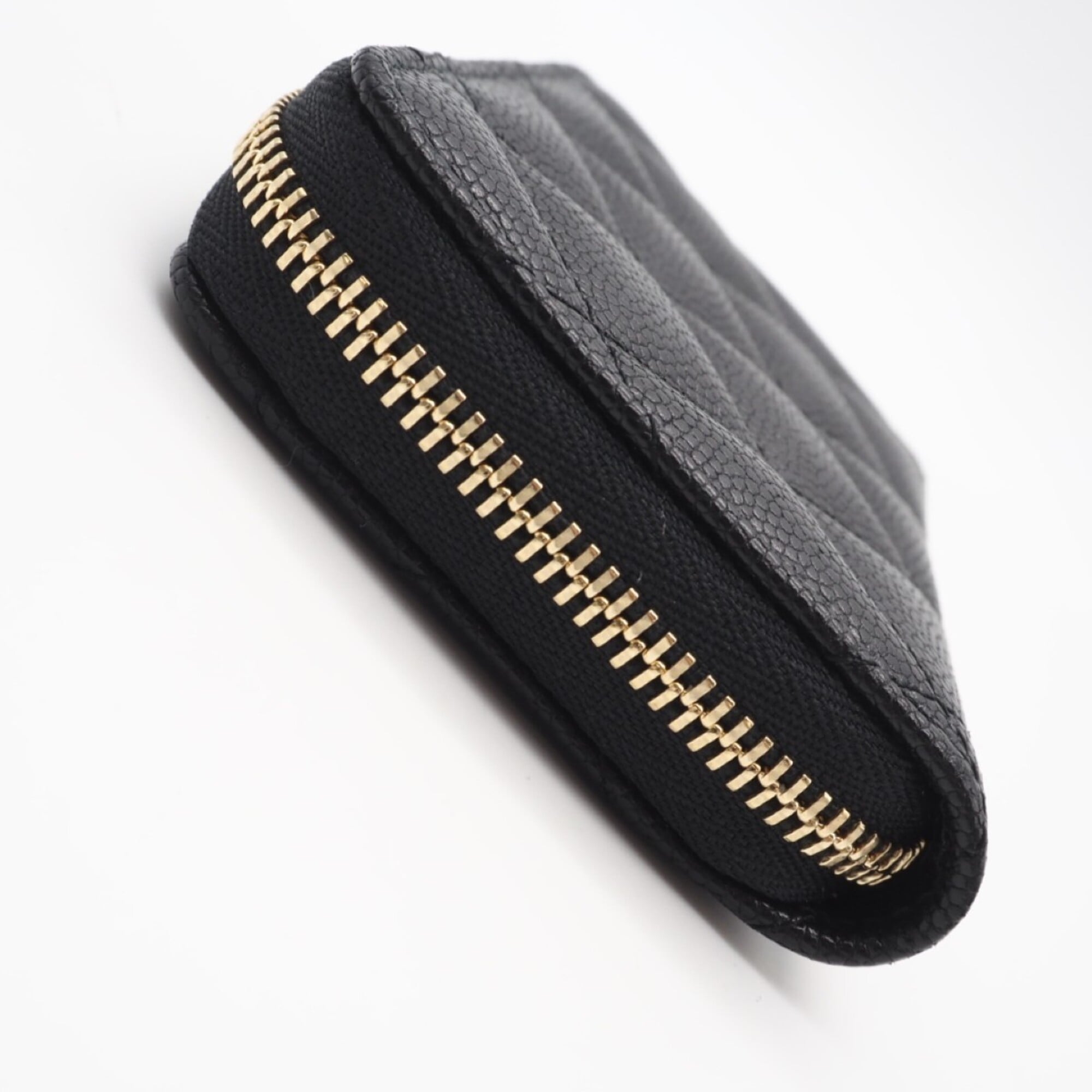 Chanel Matelasse Black Grained Calfskin Coin Purse/Coin Case (Pre-Owned)
