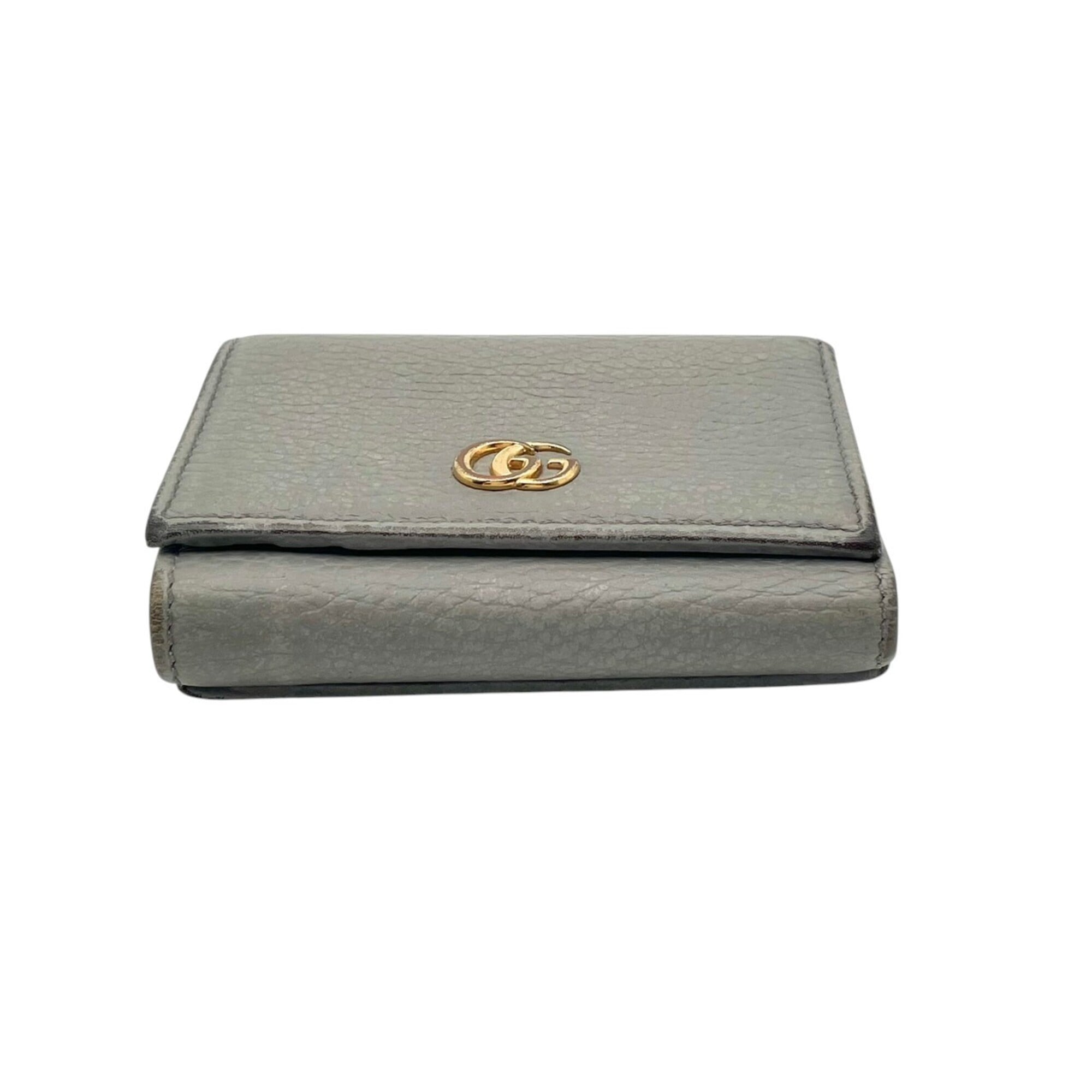 Gucci Gray Leather Wallet (Tri-Fold) (Pre-Owned)
