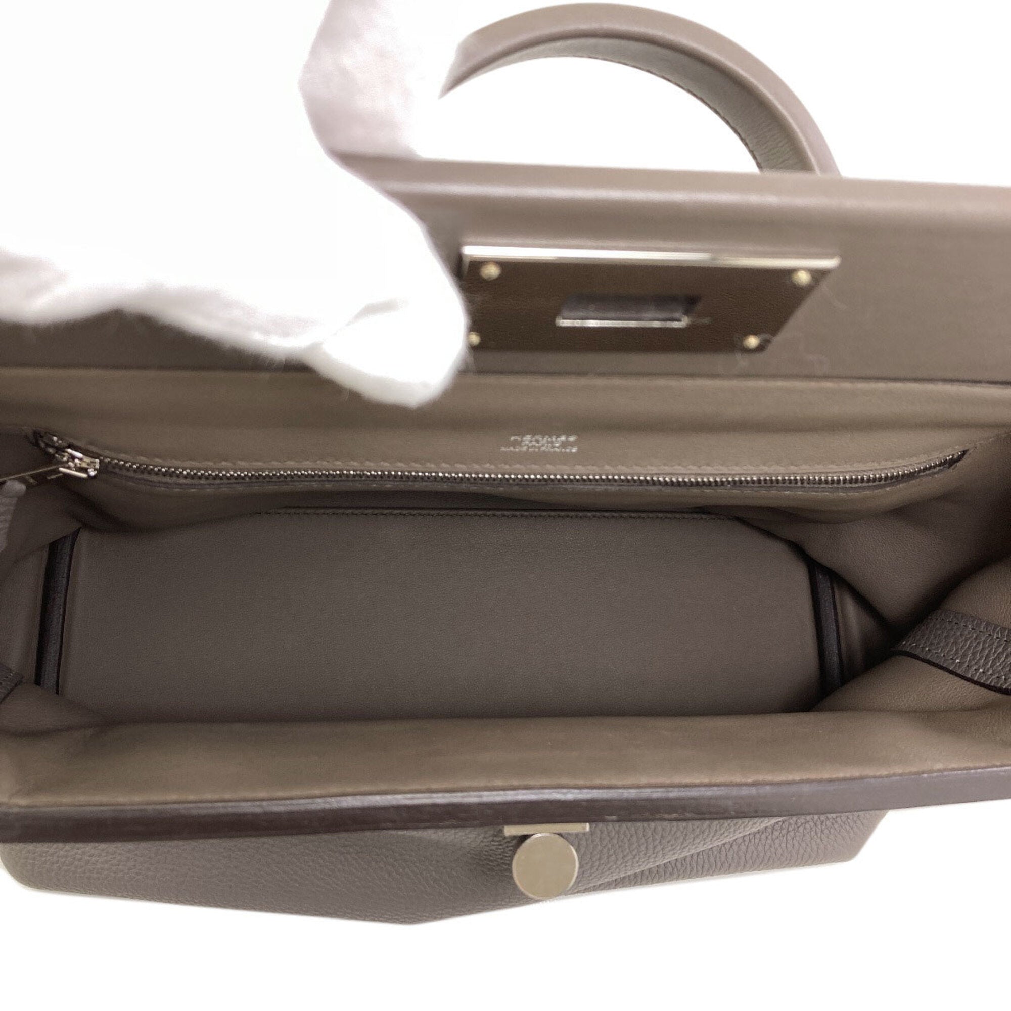 Hermes Etain Togo Leather Handbag (Pre-Owned)