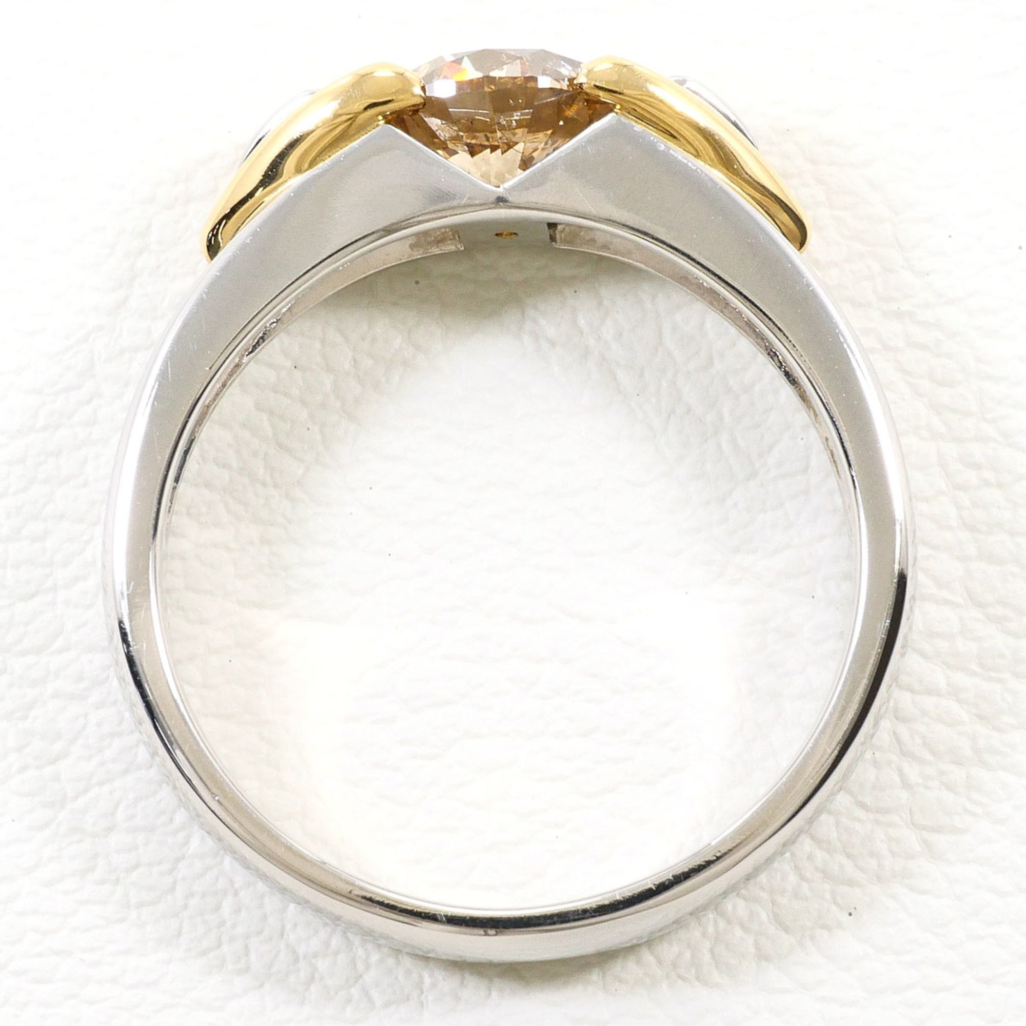 Unbranded Brown Platinum Yellow Gold Yellow Gold (18K) Platinum 900 Band Ring (Pre-Owned)
