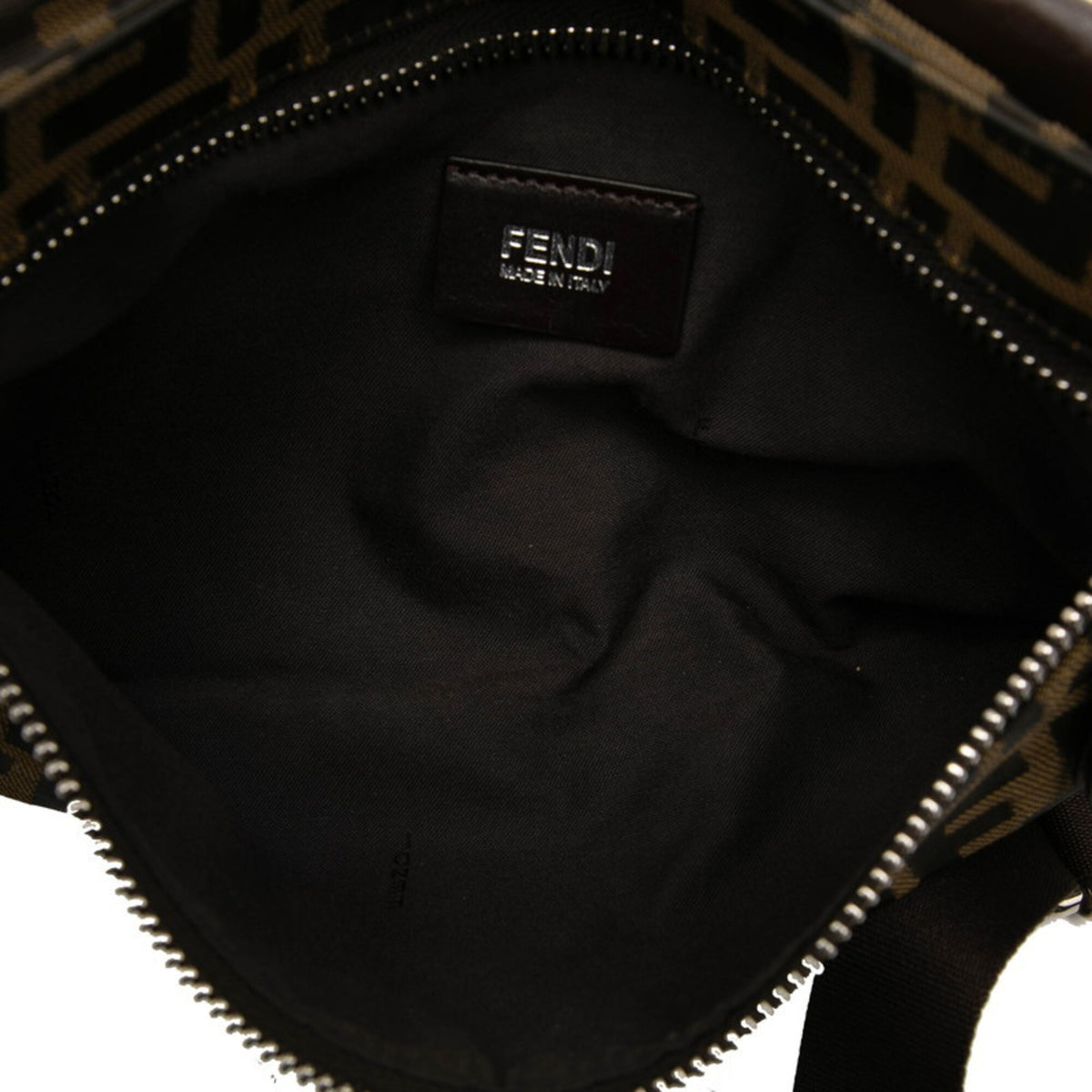 Fendi Zucca Brown Canvas Leather Sling Bag (Pre-Owned)