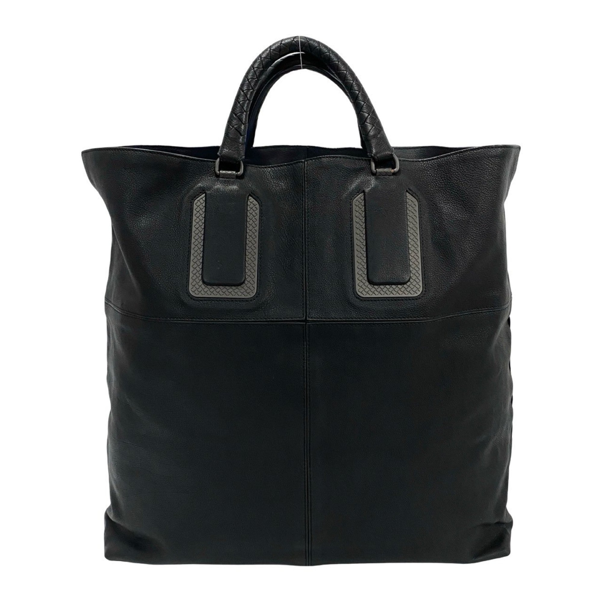 Bottega Veneta Black Leather Handbag Tote Bag (Pre-Owned)