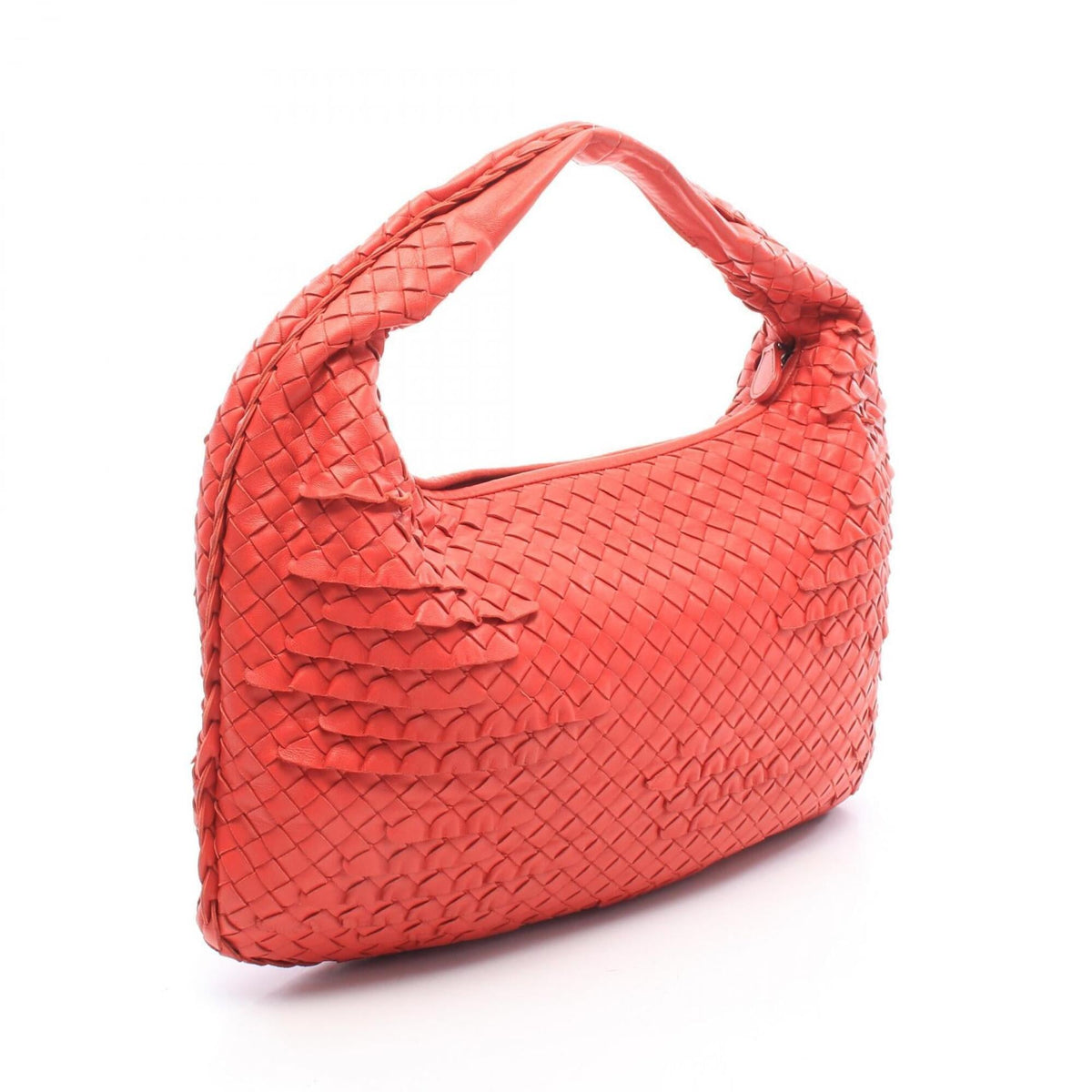 Bottega Veneta Red Color Leather Handbag Shoulder Bag (Pre-Owned)