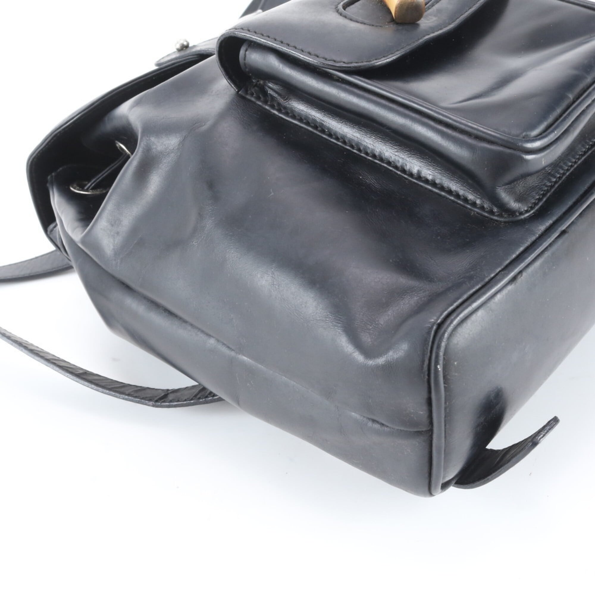 Gucci Black Leather Backpack Shoulder Bag (Pre-Owned)