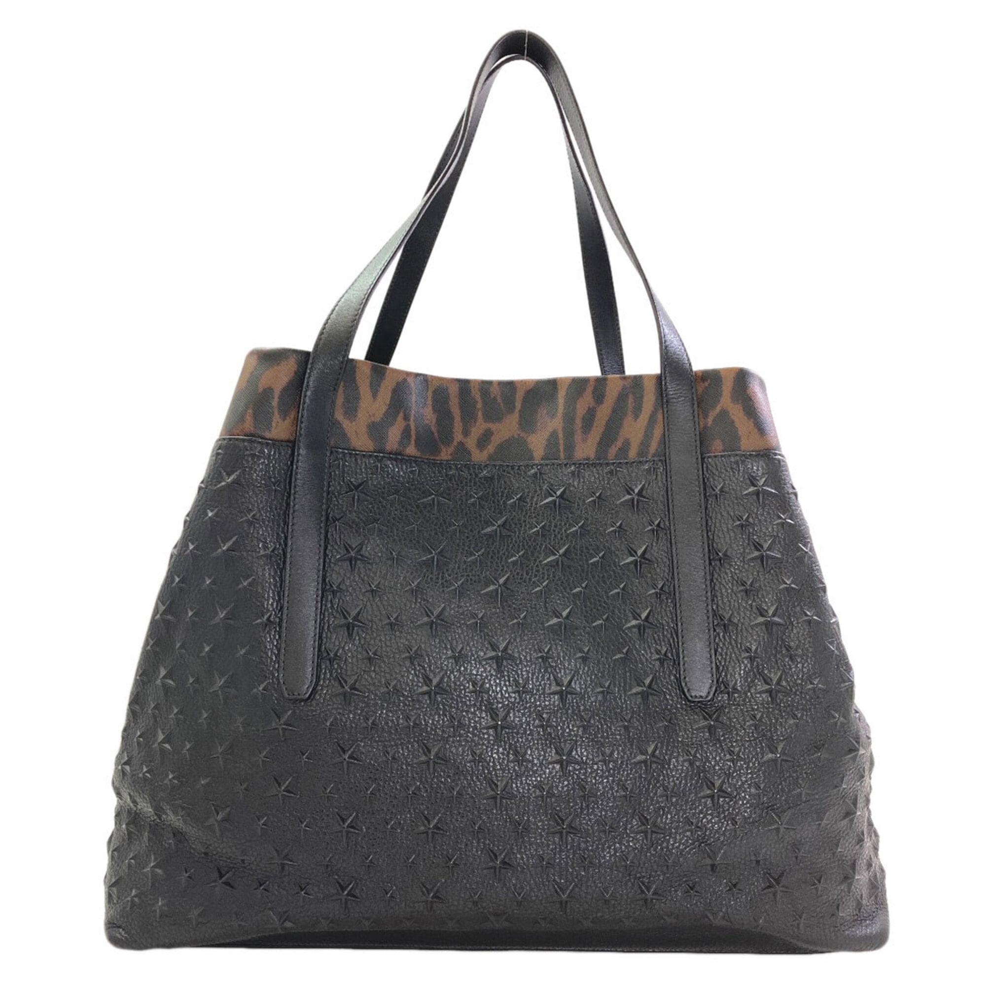 Jimmy Choo Black Brown Leather Tote Bag (Pre-Owned)