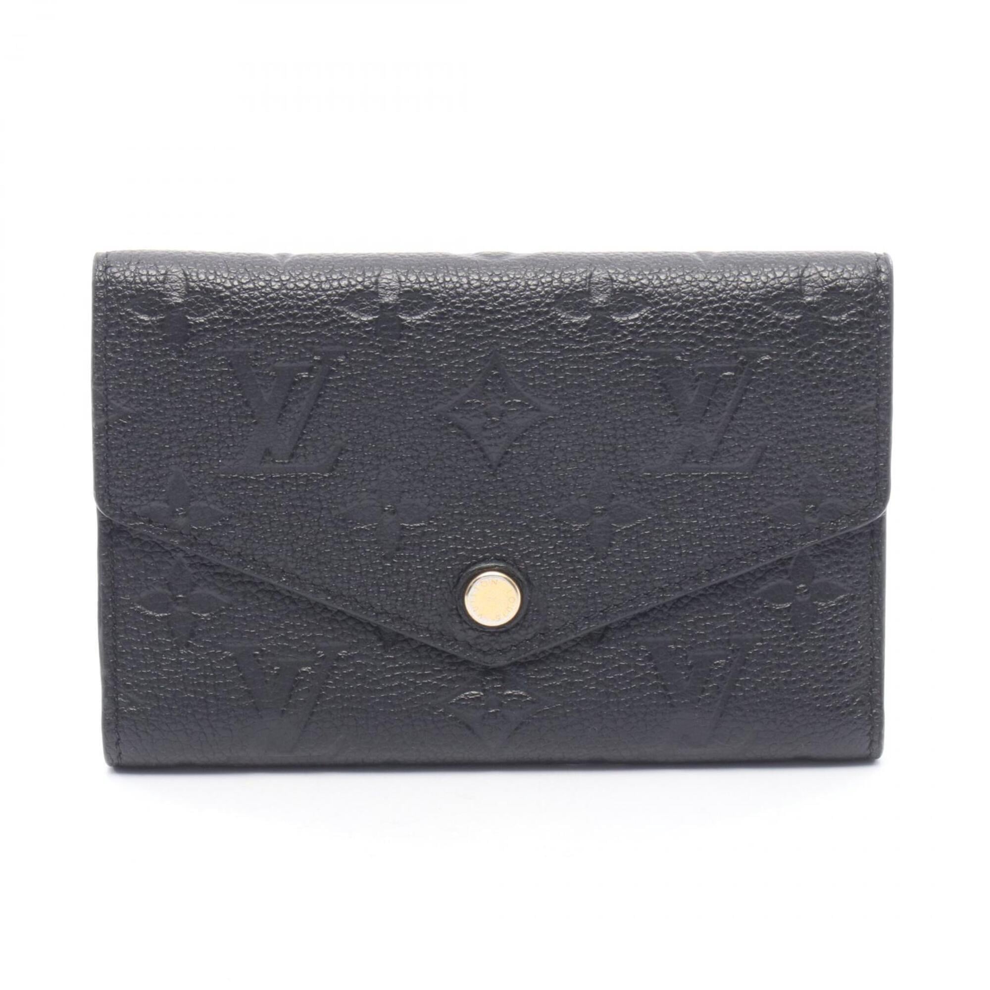 Louis Vuitton Black Noir Monogram Empreinte Leather Wallet (Tri-Fold) (Pre-Owned)
