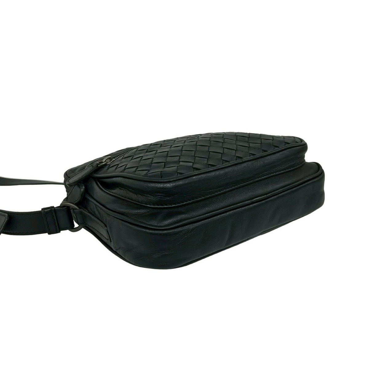 Bottega Veneta Black Leather Pochette Shoulder Bag (Pre-Owned)