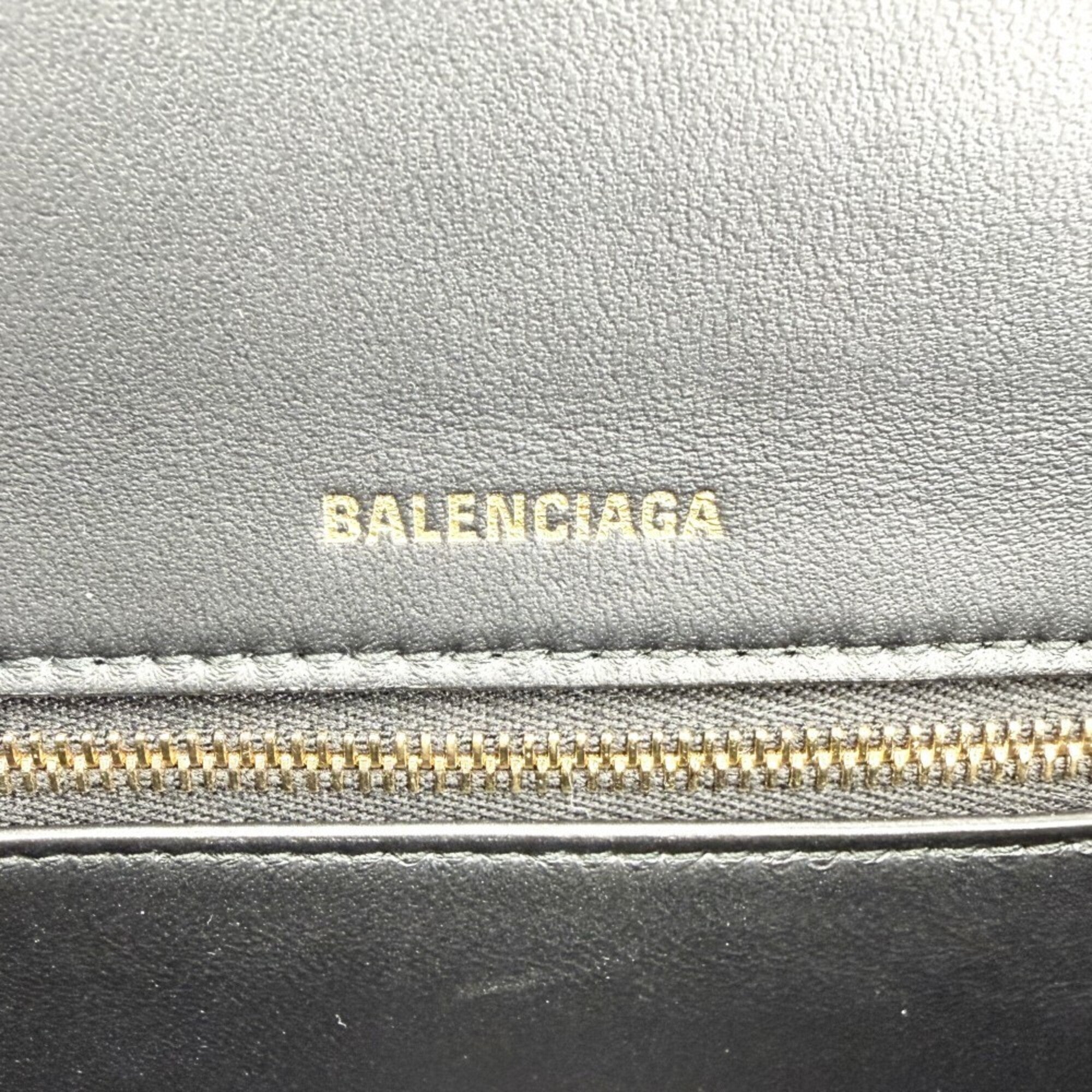 Balenciaga Black Leather Handbag Shoulder Bag (Pre-Owned)