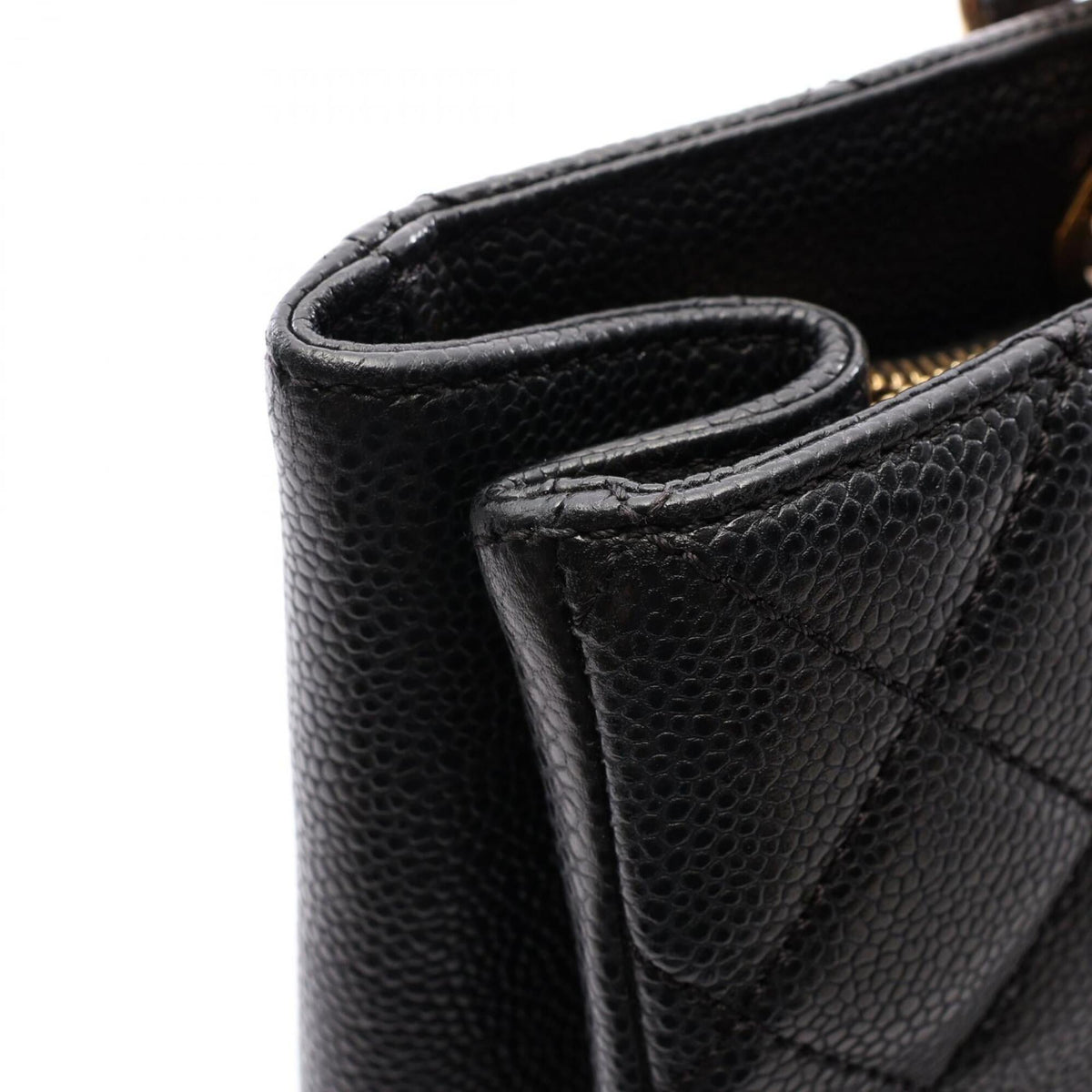 Chanel Black Grained Calfskin Handbag Tote Bag (Pre-Owned)