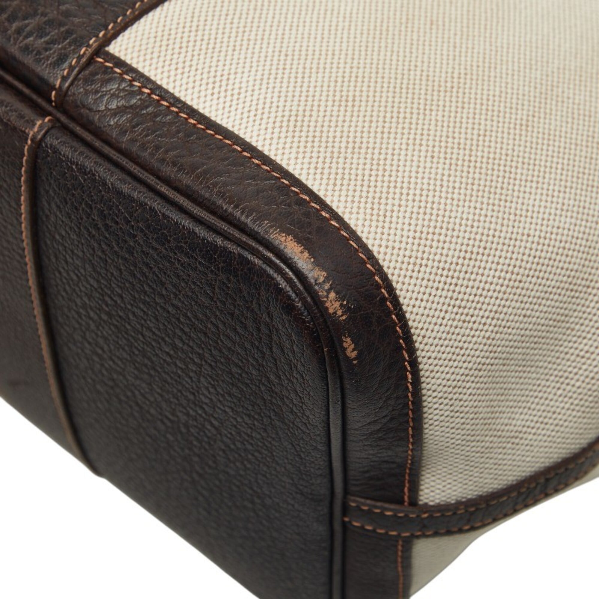 Hermes Brown Marron Toile H Canvas Leather Tote Bag (Pre-Owned)