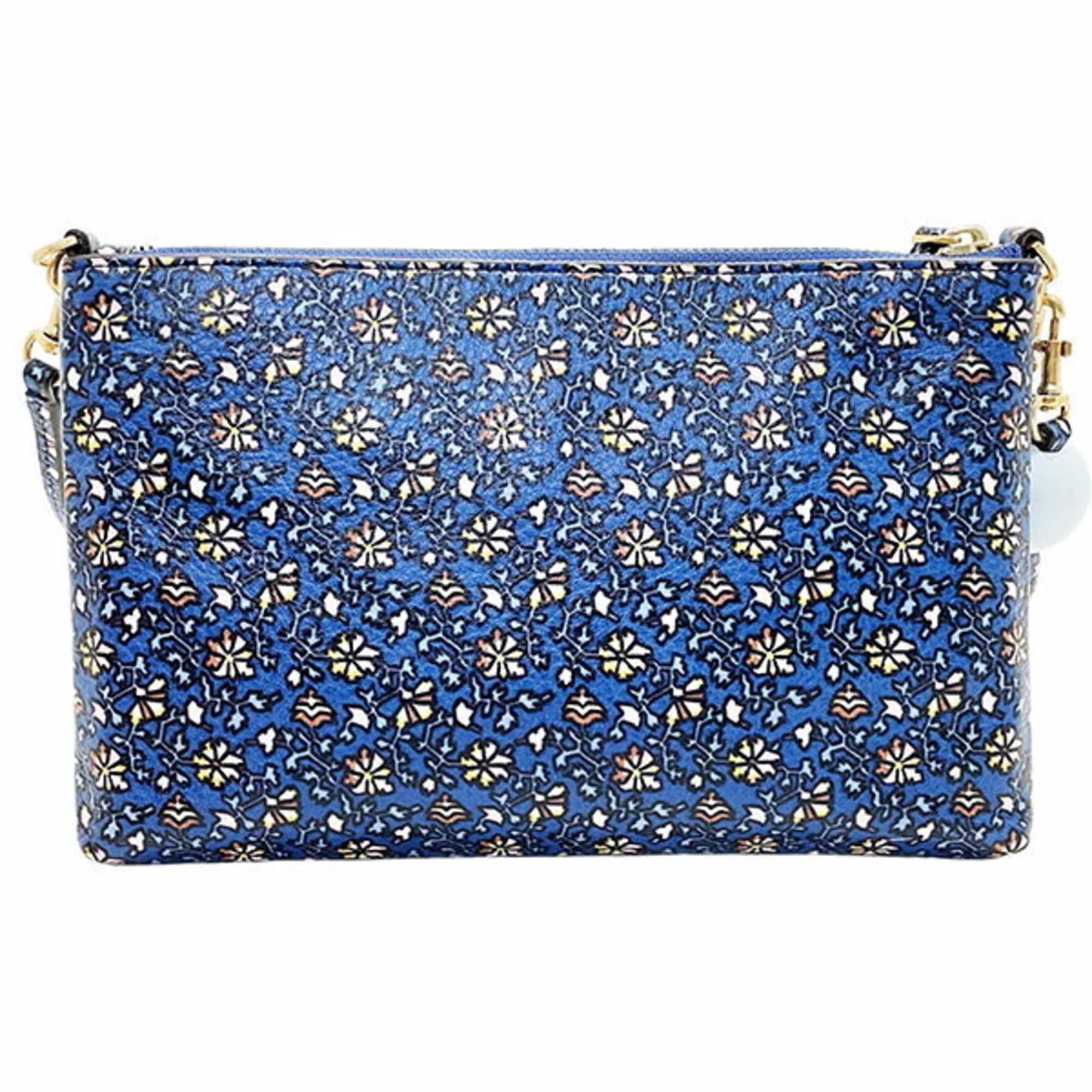 Tory Burch Ivory Multi-Color Navy Leather Shoulder Bag (Pre-Owned)